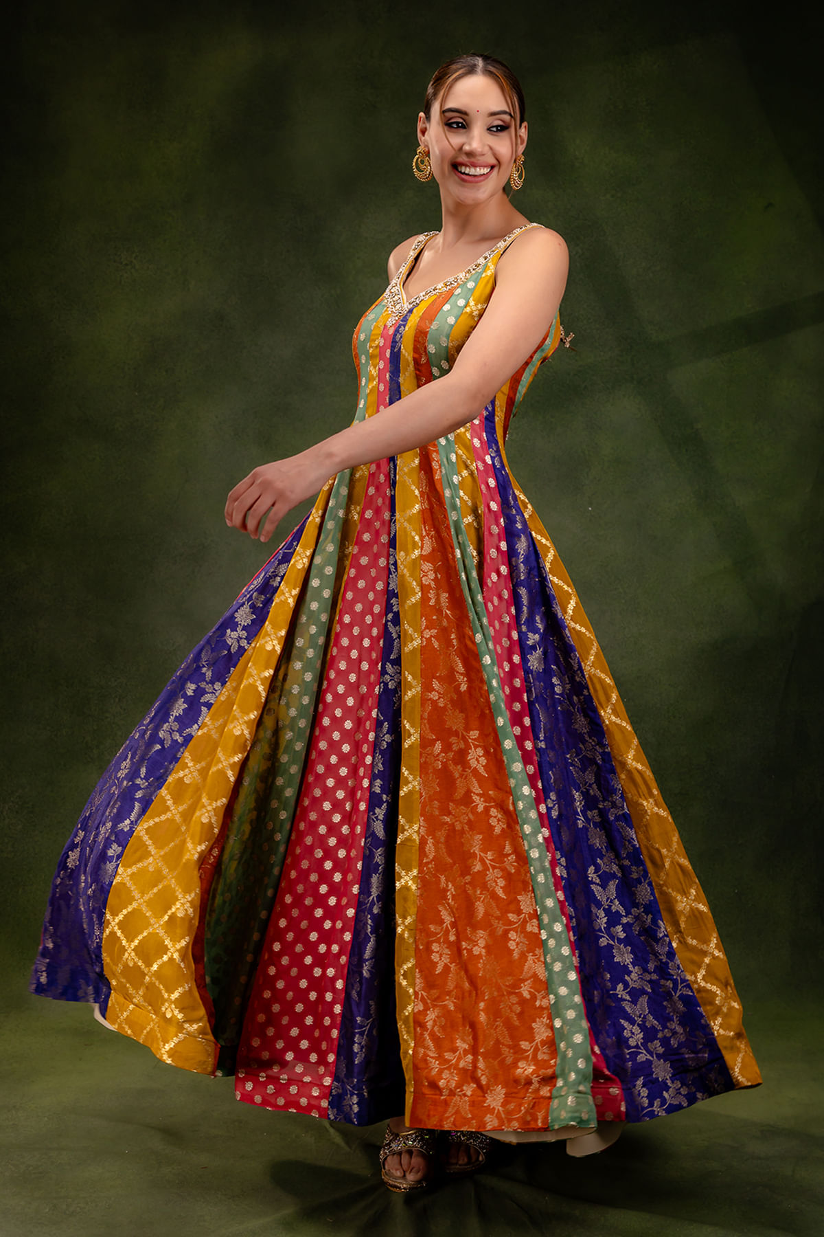 Multicolor Anarkali Suit