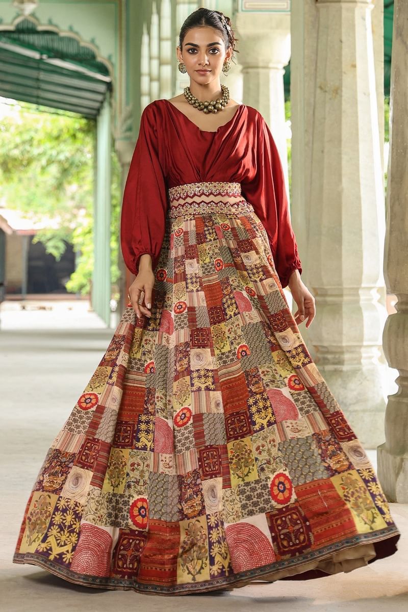 Multicolor Abstract Lehenga