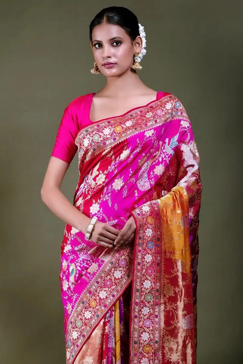 Multicolor Banarasi Silk Saree