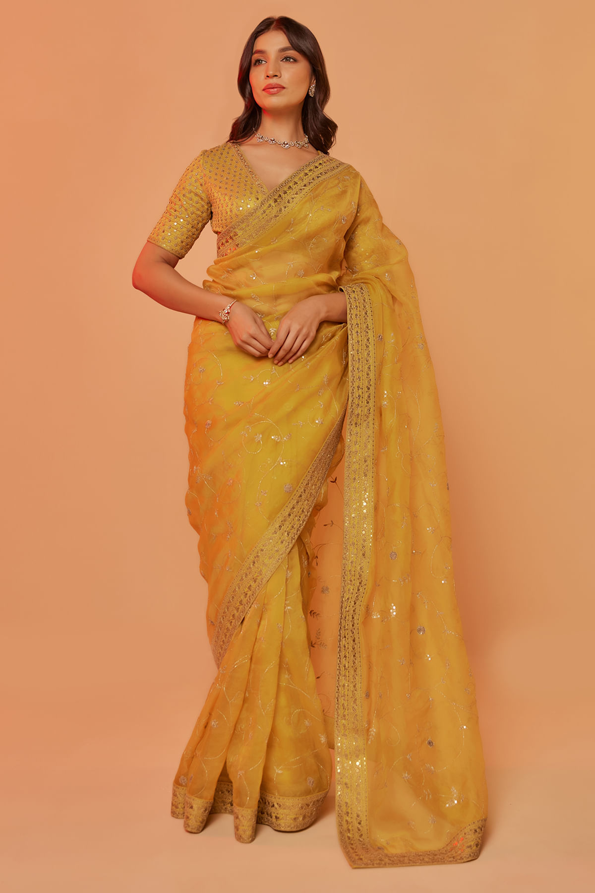 Mustard Yellow Saree