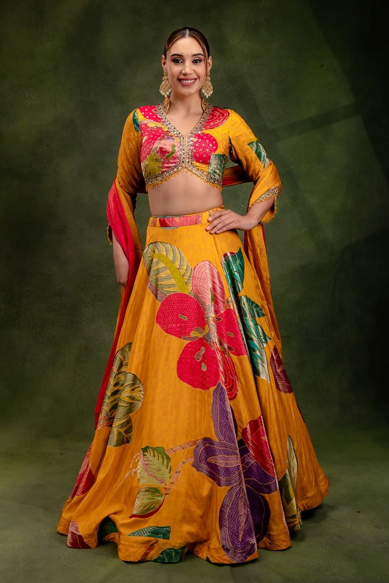 Yellow Party Wear Lehenga