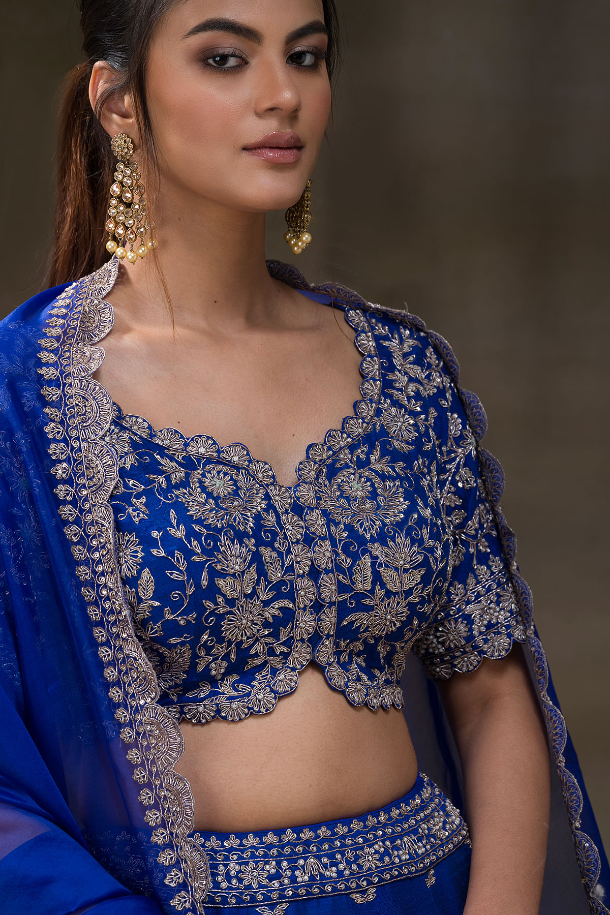 Indigo Blue Color Jhumka for Salwar Suit | FashionCrab.com | Bold statement  jewelry, Jhumka, Blue color