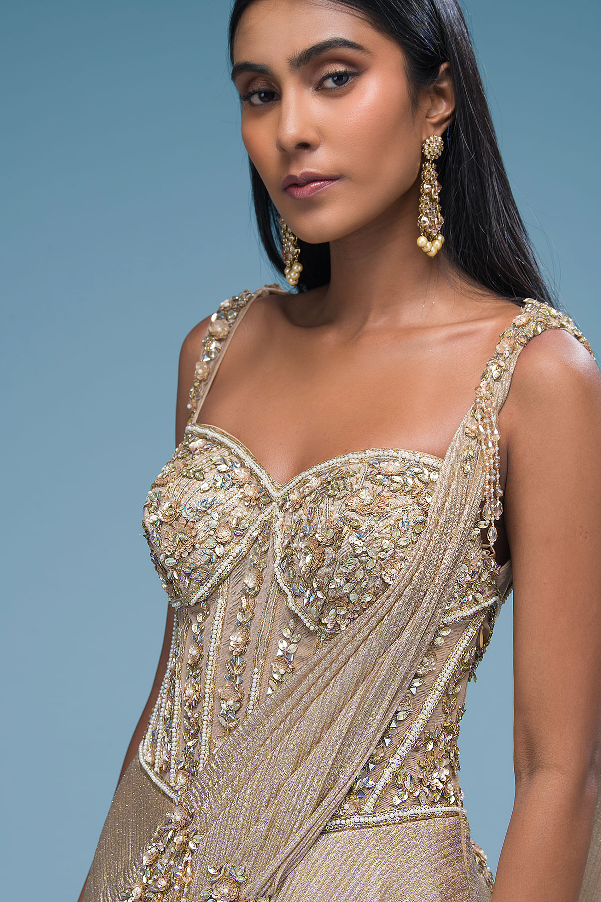Phase Eight Simara Sequin Dress, Rose Gold at John Lewis & Partners
