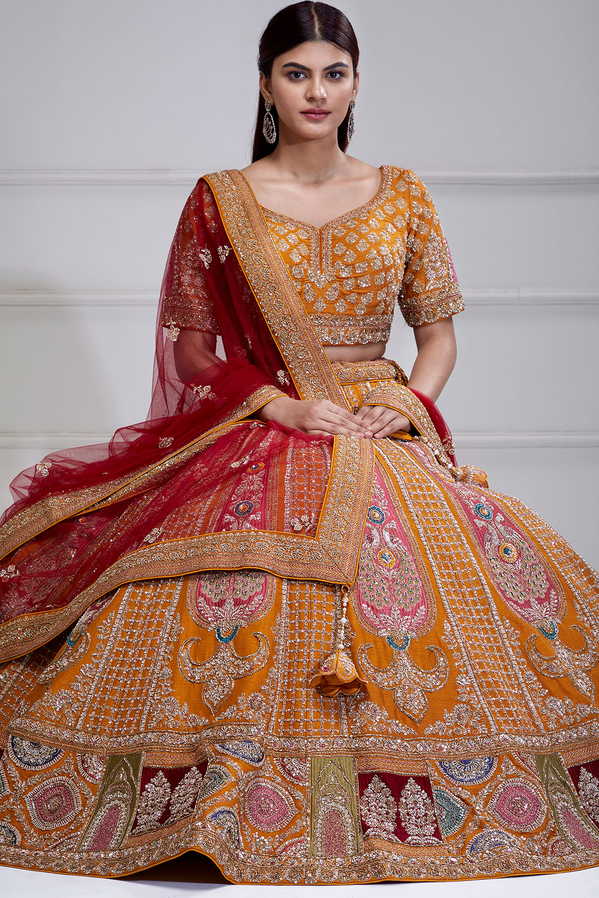 The epitome of elegance #mishavigbride Sarunika @sarunika on her wedding  day💕wearing @sabyasac… | Indian bridal outfits, Indian bridal dress,  Indian bridal lehenga