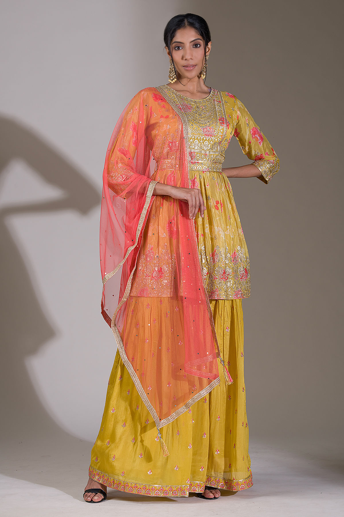 Yellow Sharara Suit