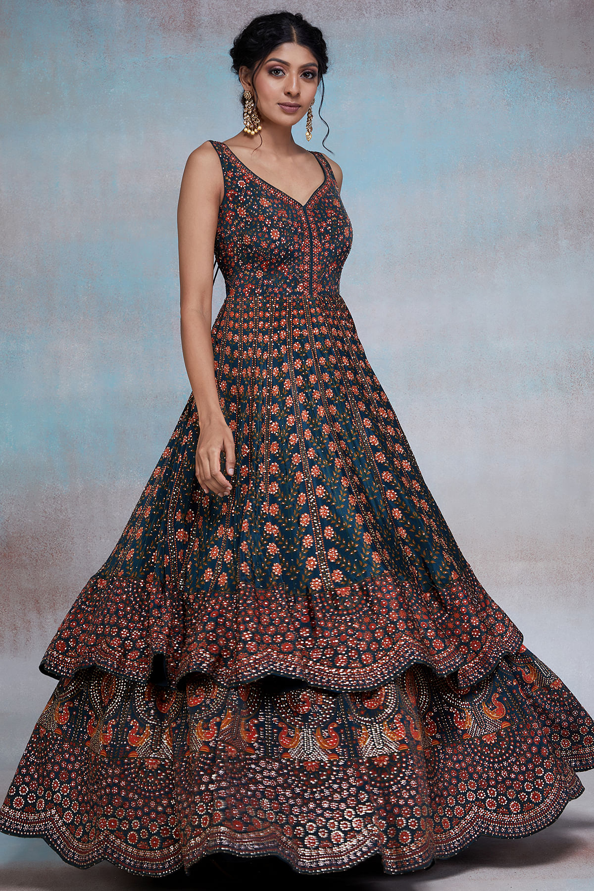 Zareen Khan Indo-western Lehenga Choli With Blouse and Belt - Etsy |  Indowestern lehenga, Party wear lehenga, Stylish dresses