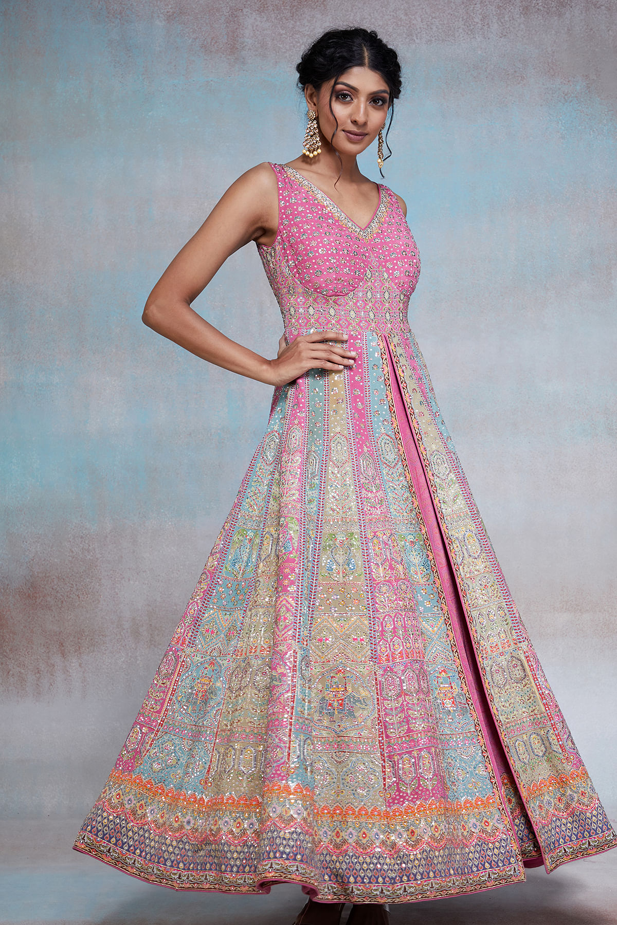 Light pink indowestern style lehenga suit - G3-WSS40862 | G3nxt.com