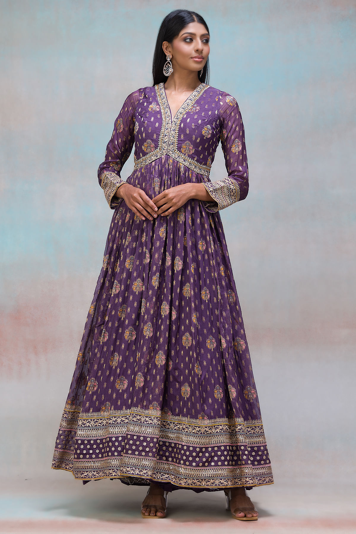 Kanchipuram silk hot sale anarkali