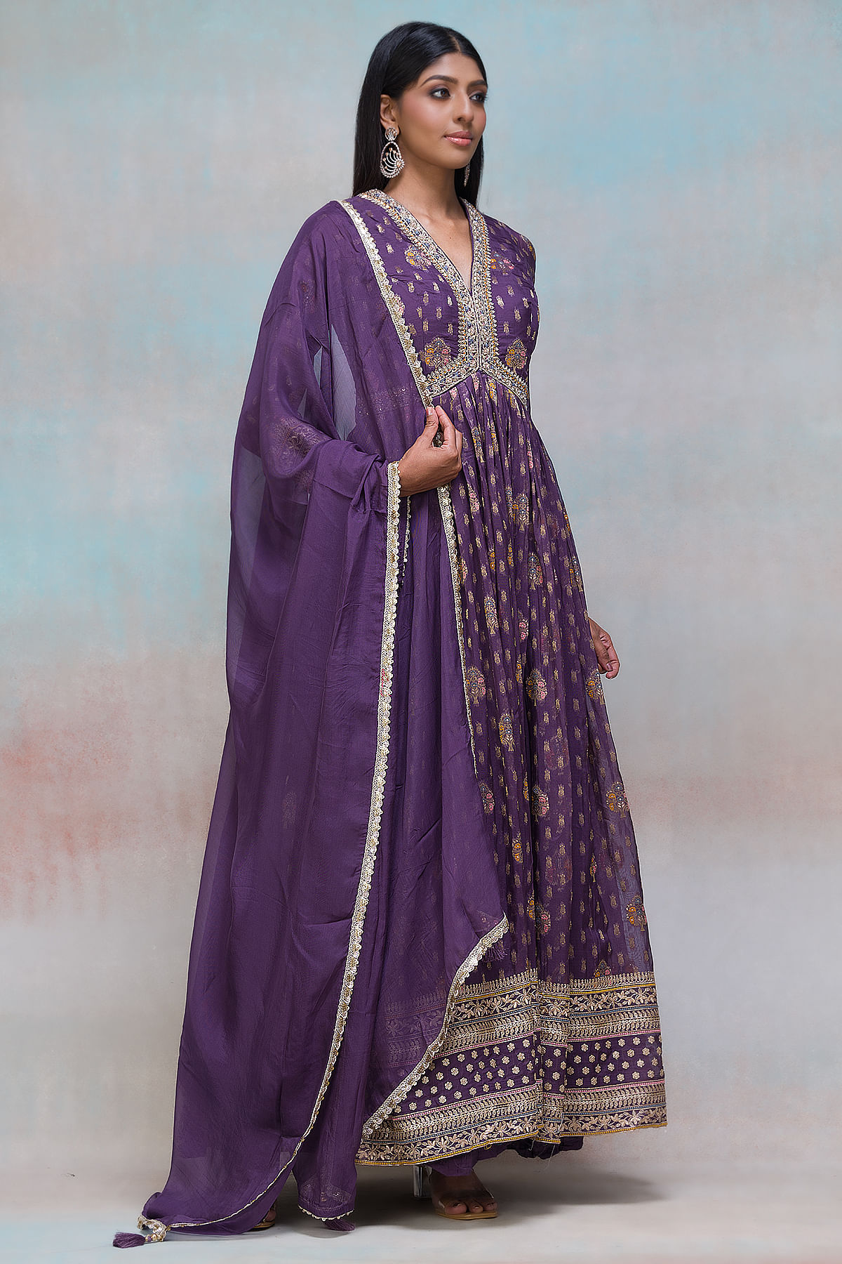 Kanchipuram store silk anarkali