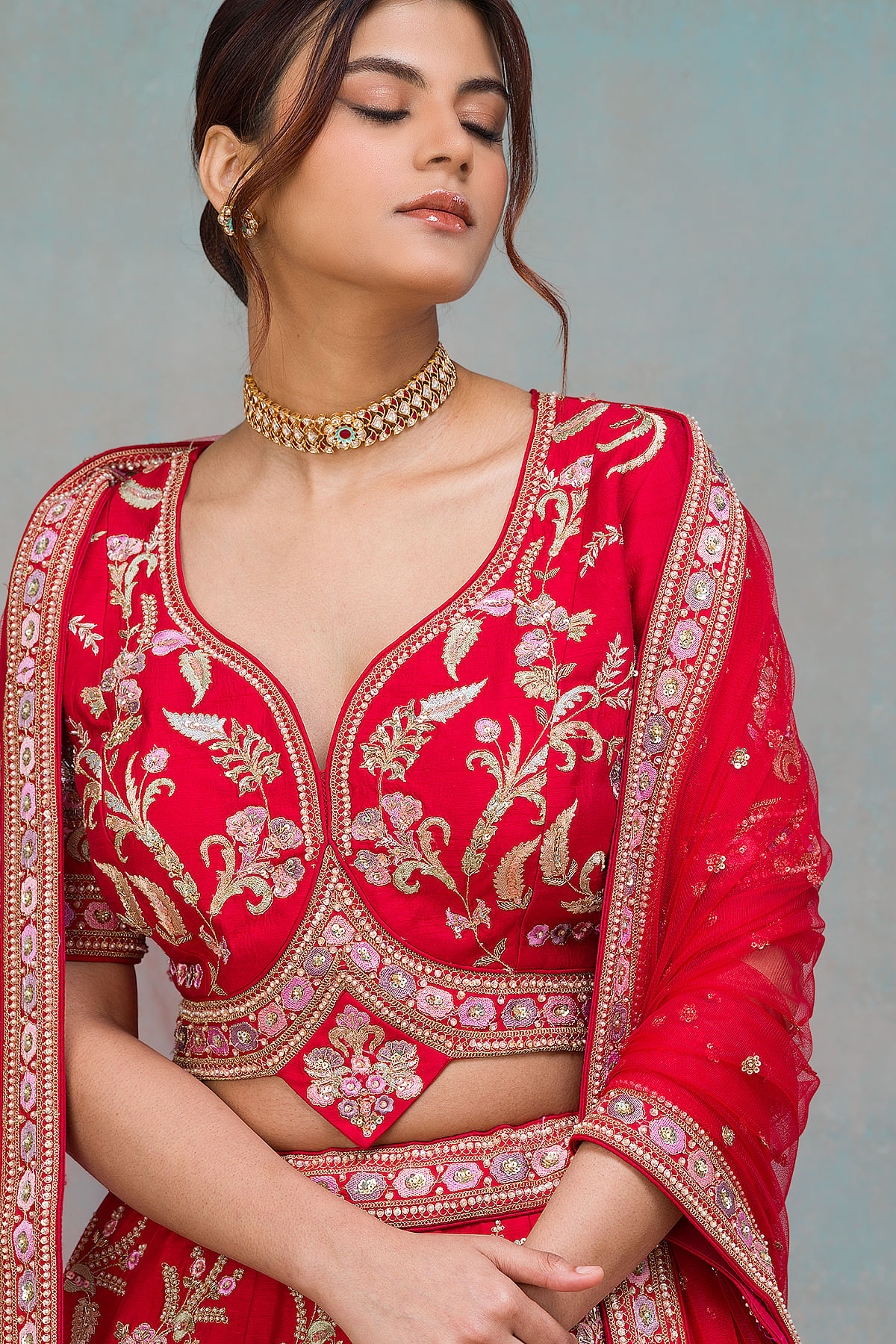 Discover more than 144 red blouse design for lehenga