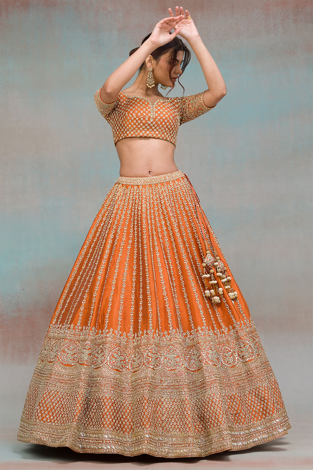 Orange Lehenga | Wedding Formals By Akbar Aslam | U-1489 - Buy Online