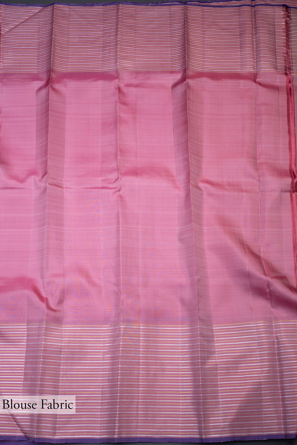 Blush Peach & Violet Woven Kanjivaram Silk Saree - Urban Womania