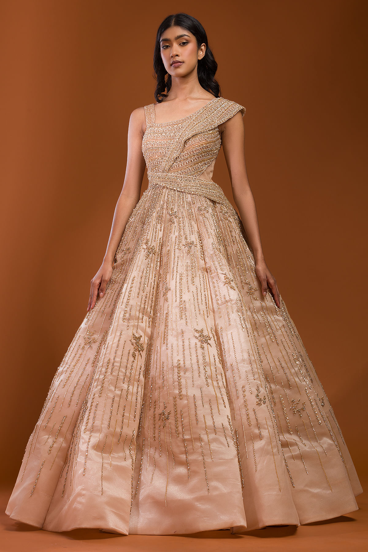 Beige Indowestern Gown