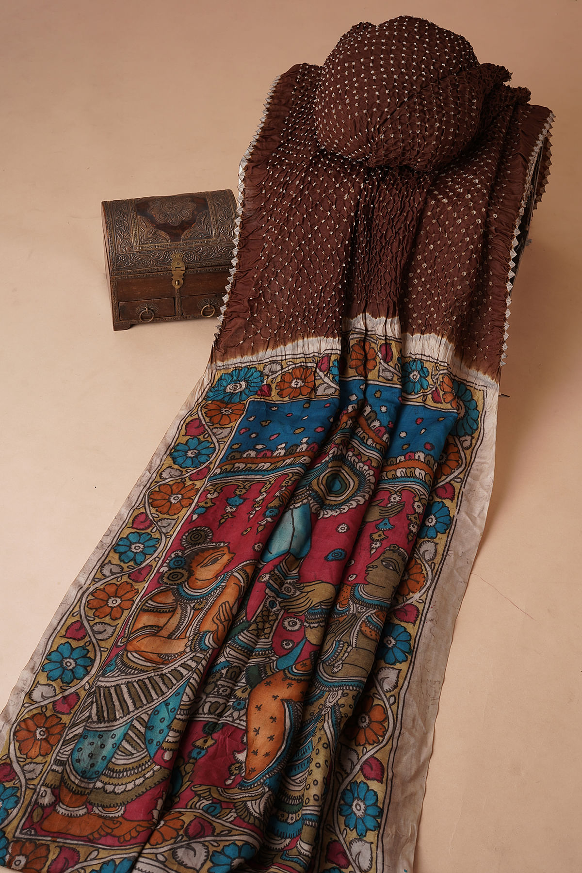 Formal Wear Printed Ajrakh Bandhani Saree, With blouse piece, 6.5 m (with  blouse) at Rs 3000 in Bhuj