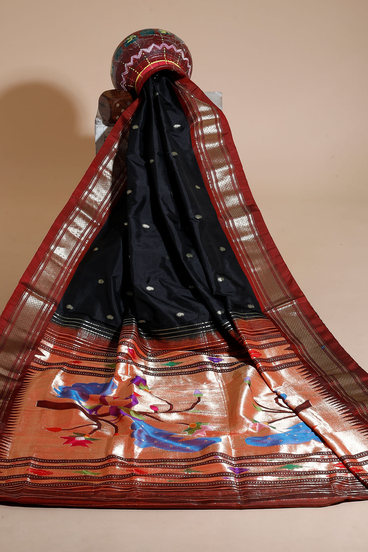 Black Paithani Silk Saree