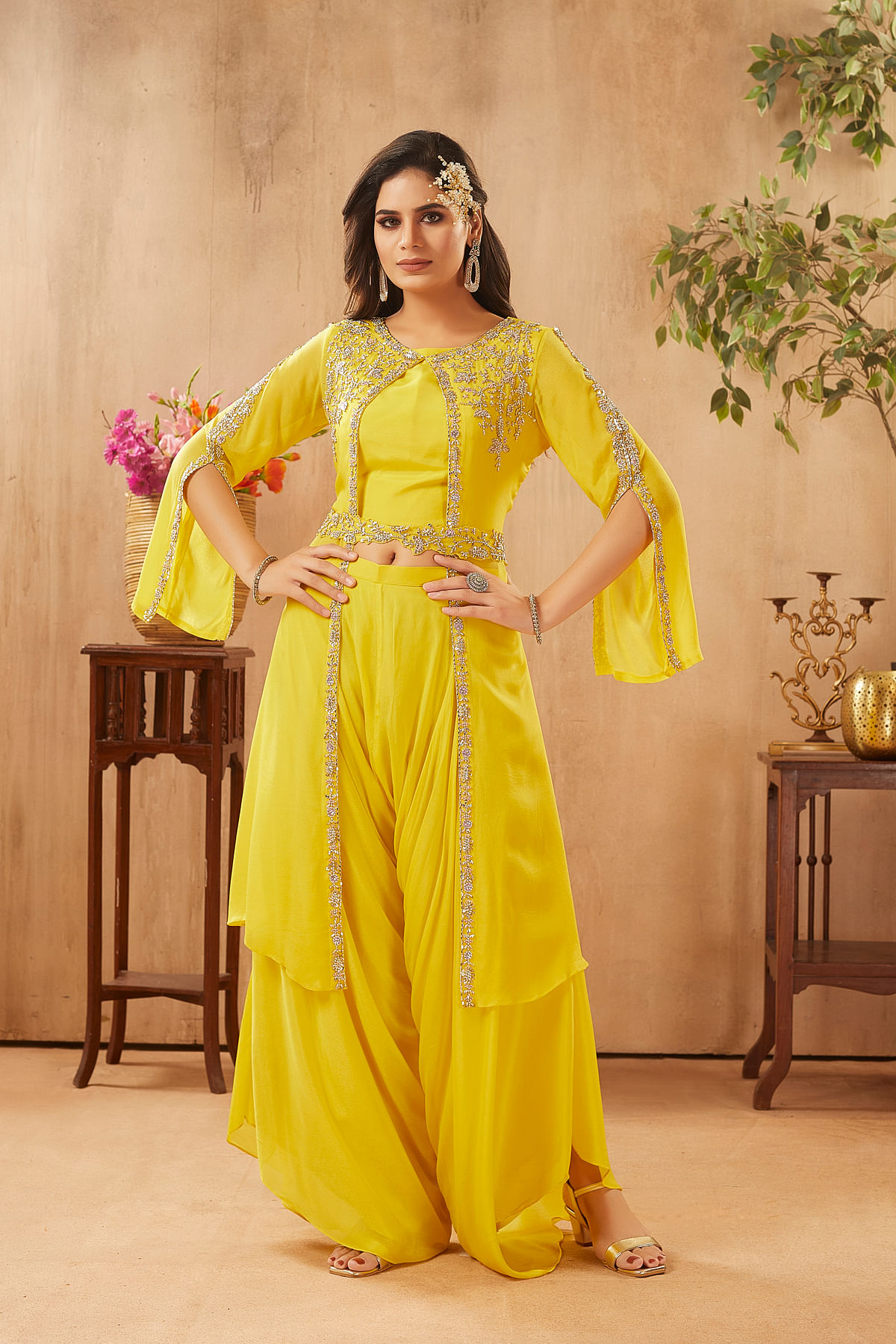 DD Fashion Bestselling Original Designer Faded Yellow Organza Suit Set,  Indian Embroidered Wedding/ Party/ Eid Wear 3 Pc Salwar Kameez -  Canada