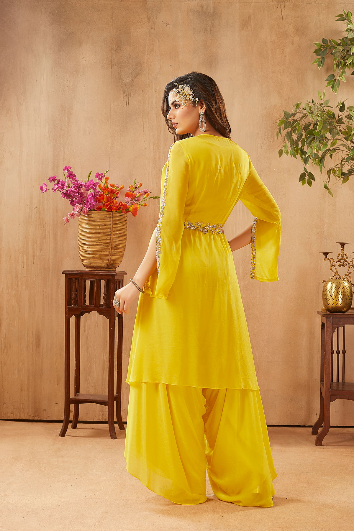 DD Fashion Bestselling Original Designer Faded Yellow Organza Suit Set,  Indian Embroidered Wedding/ Party/ Eid Wear 3 Pc Salwar Kameez 