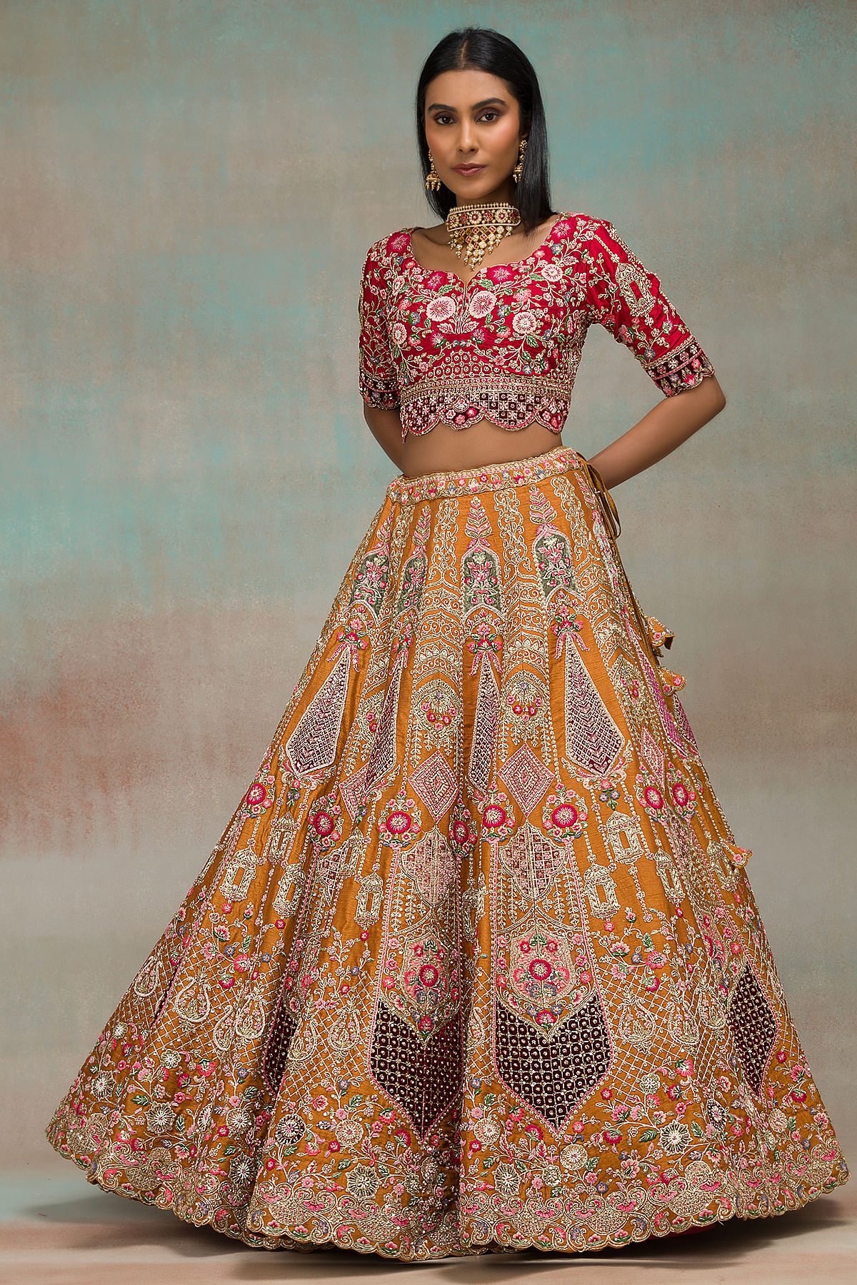 Buy Golden Chikankari Lehenga Choli With Dupatta Indian Wedding Dress  Mehendi Choli Lengha Traditonal Lehenga Ethnic Wear Bridesmaid Suit Online  in India - Etsy