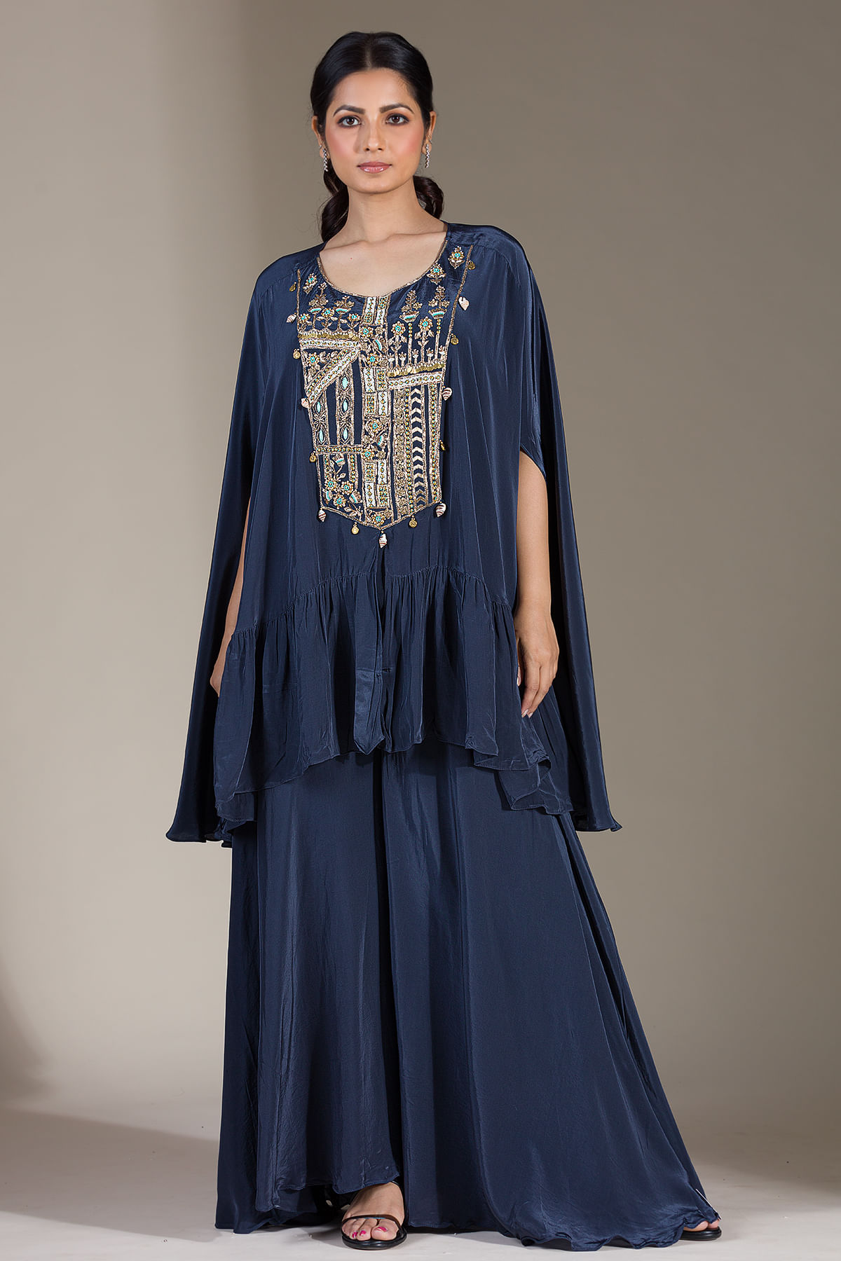 Navy Blue Palazzo Suit