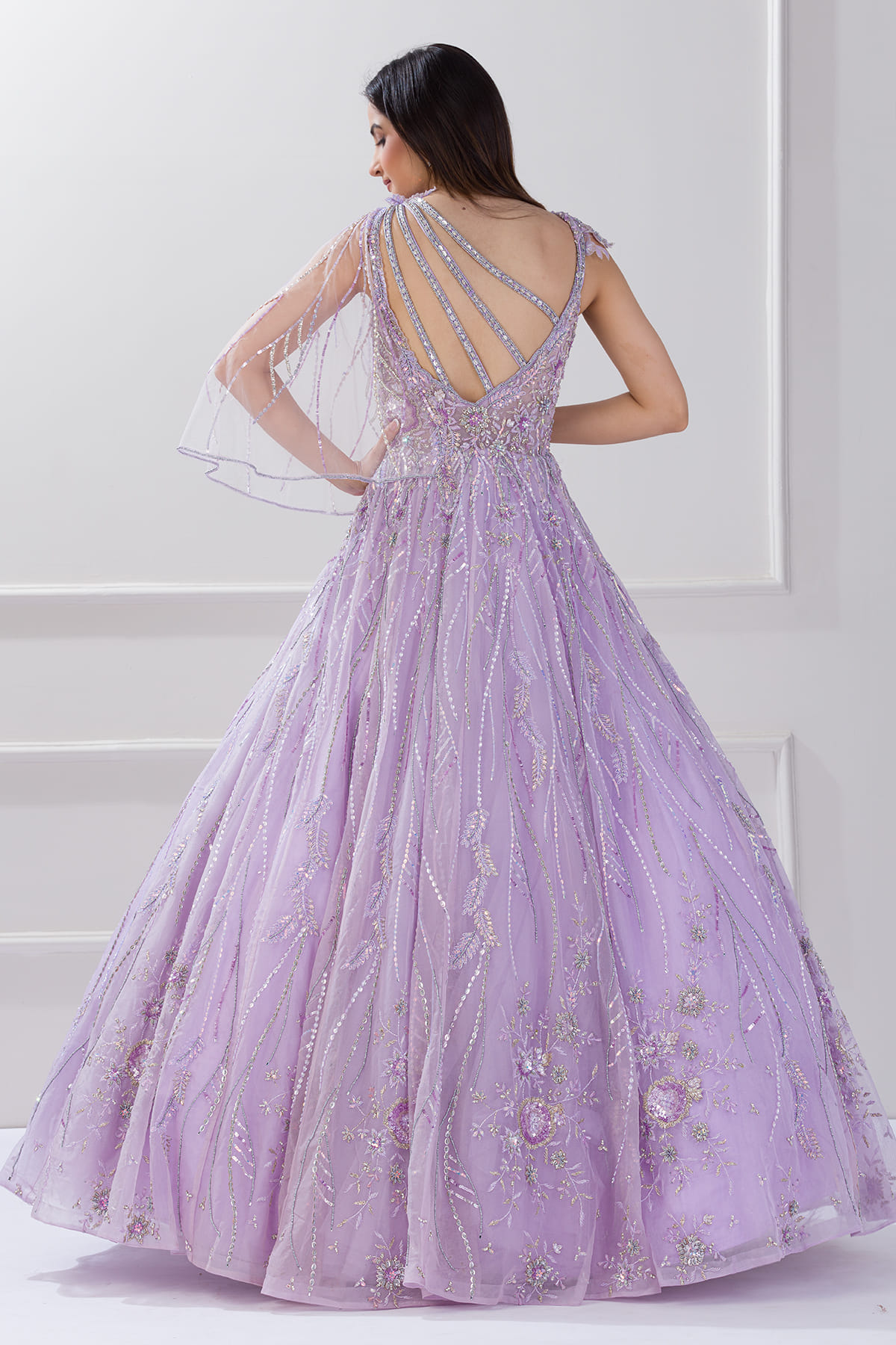 Light Purple Wedding Gown Purple Long Sleeve Evening Gown Plus