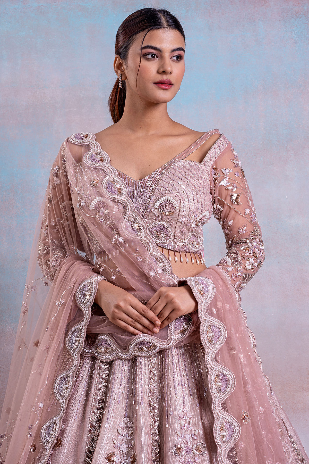Pink Color Designer Bridal Lehenga Choli With Embroidery Work Viscose Fabric