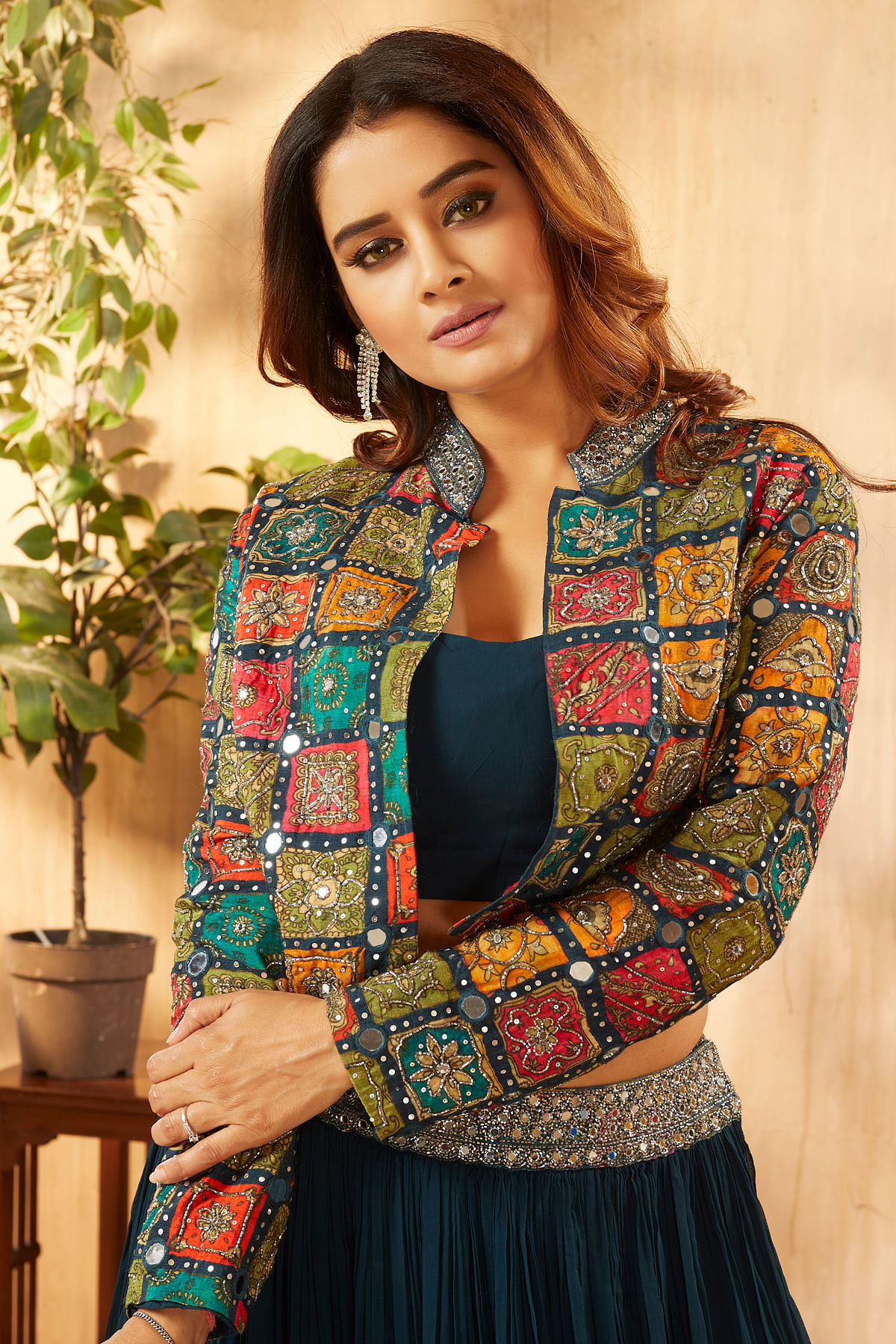 Buy VRAJ Fashion Indian Womens Stunning Lehenga Choli | Jacket Lehenga Choli  |Stitched | Unique |Trending |Ethnic Wear ORANGE Fox georgette fabric with  embroidery worked (111) at Amazon.in