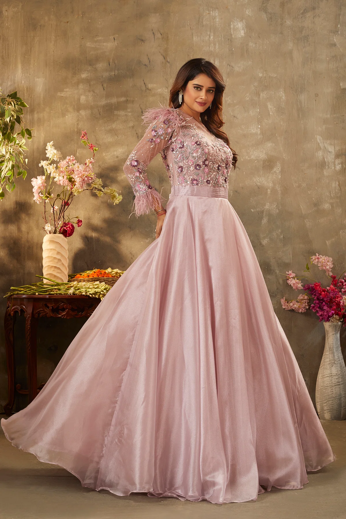 Wedding Outfit - Beautiful Sangeet Outfit Photos, Hindu Culture, Pink  Color, Sangeet Makeup, … | Indian wedding gowns, Indian bridal dress,  Pakistani bridal dresses