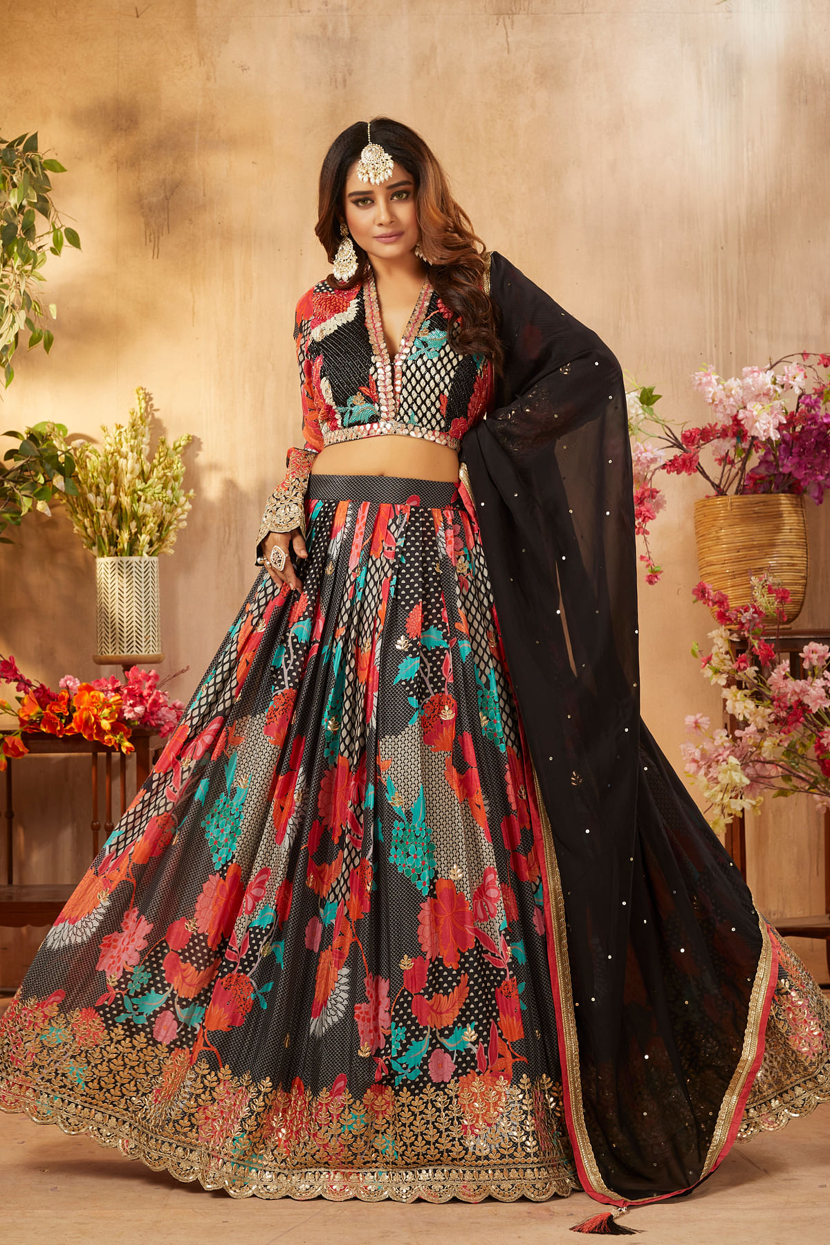 Buy Crepe Silk Wedding Lehenga in Pink and Majenta With Zari Work 1747138  Online in India - Etsy