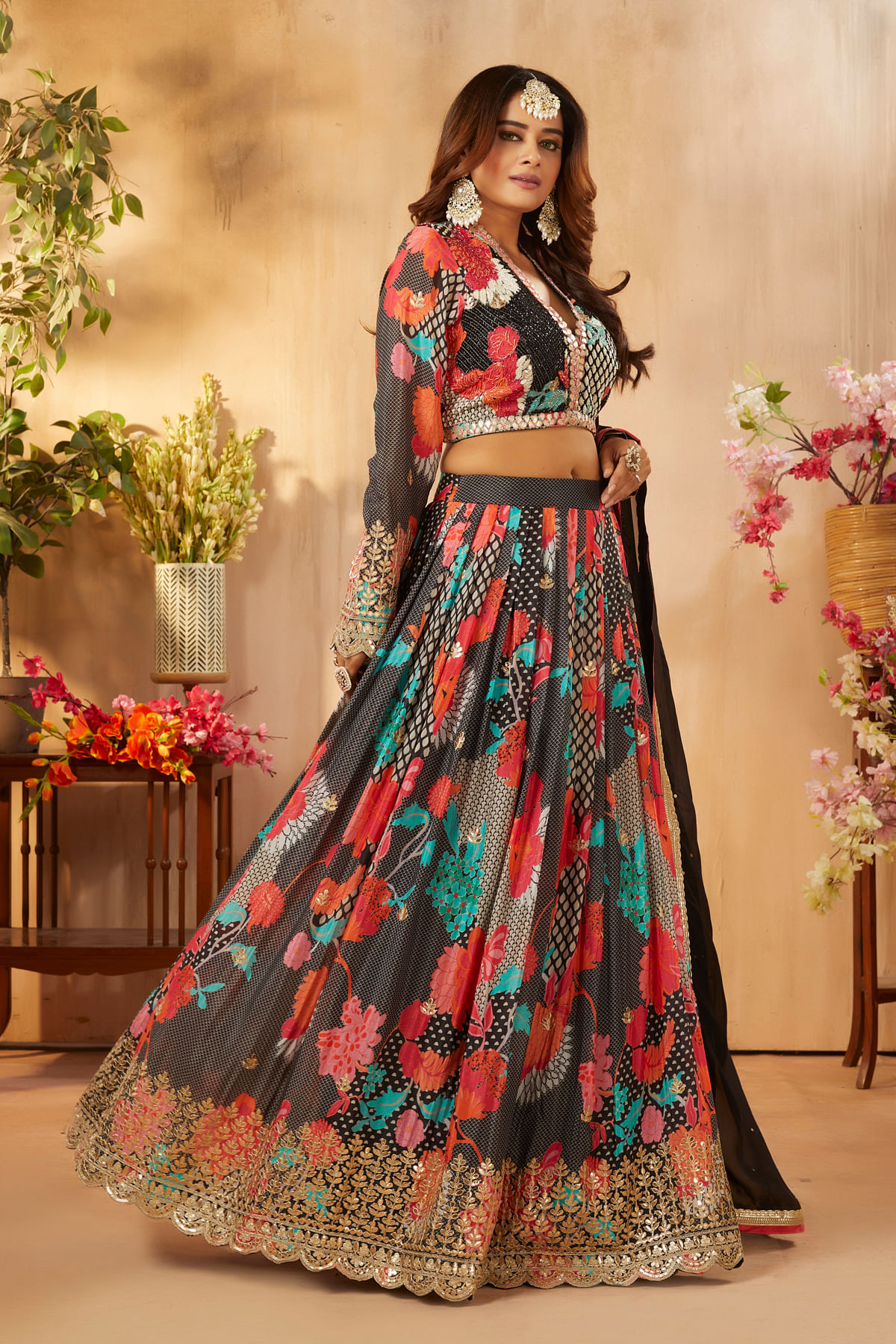 Buy Multicolor Lehenga Set by Designer Petticoat Lane by Divya Online at  Ogaan.com