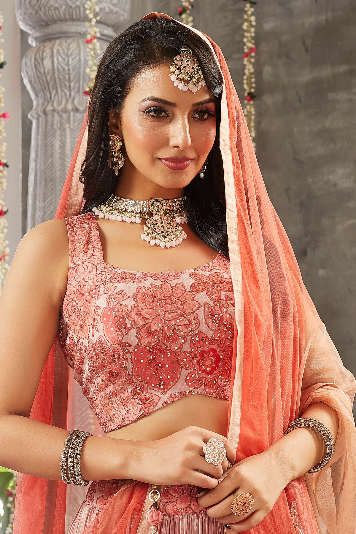 Gorgeous navy blue bridal lehenga with gold and red beads jewellery. See  more on wedmegood.com #wedmegood #indian… | Pakistani bridal wear, Bridal  outfits, Lehenga