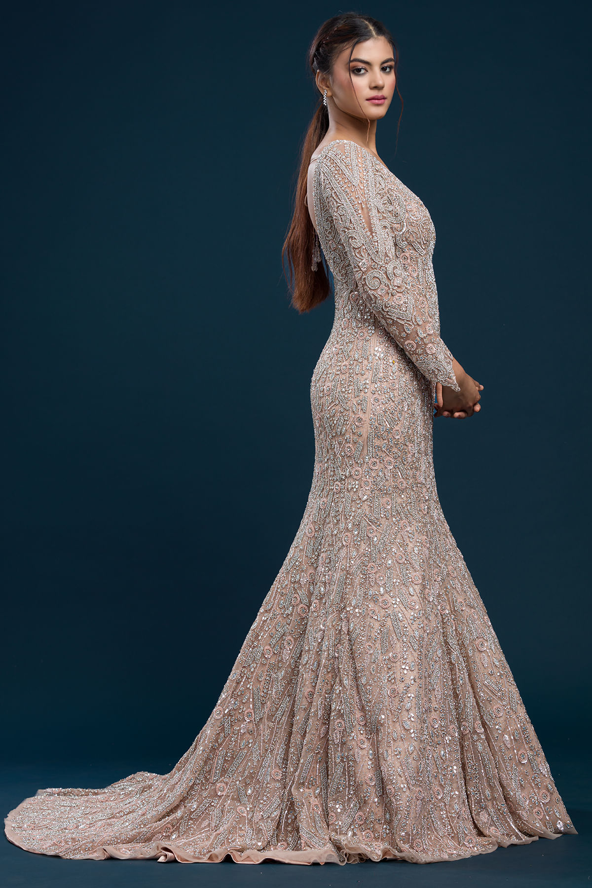 Peach Reception Gown