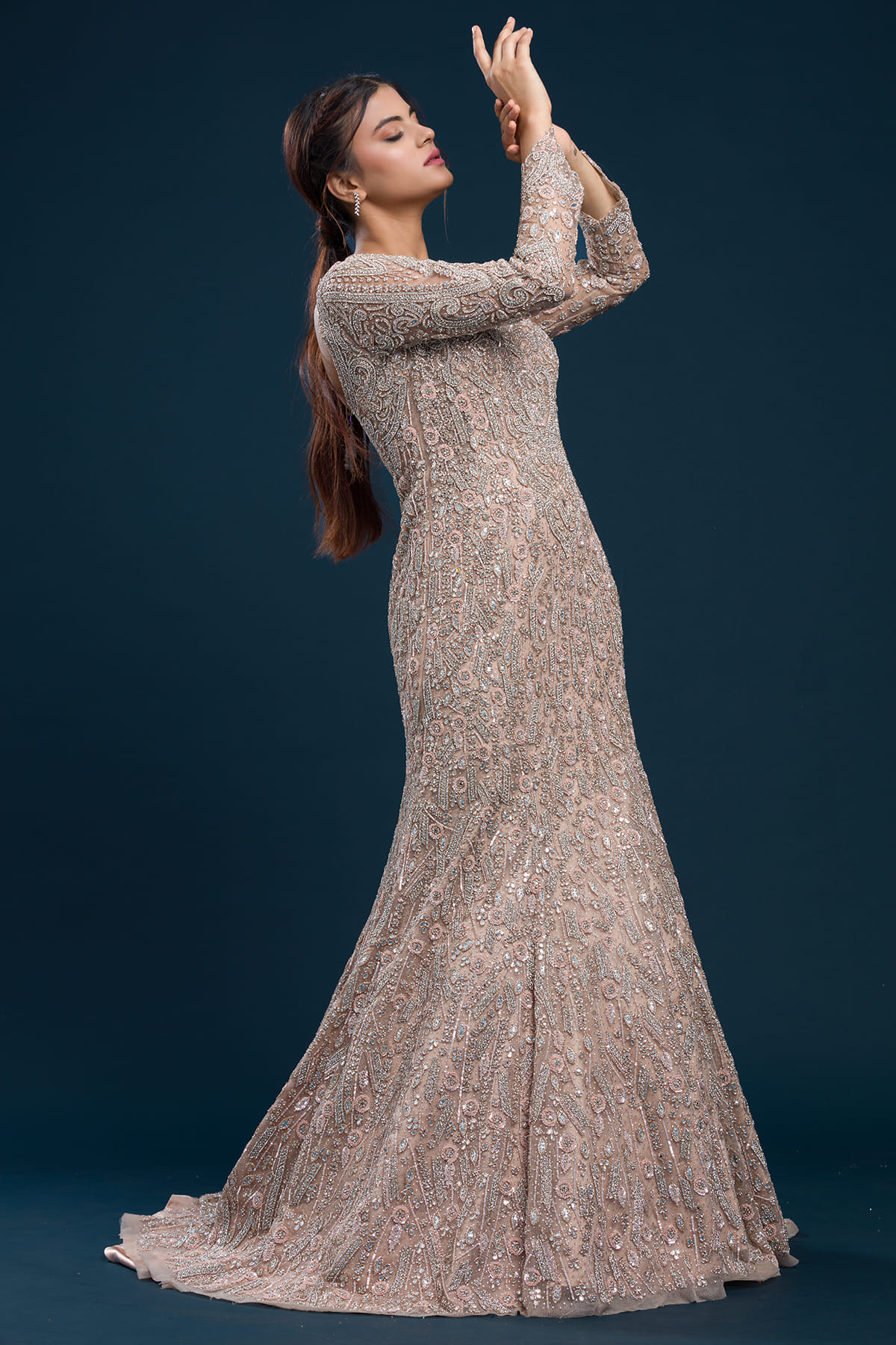 Peach Reception Gown