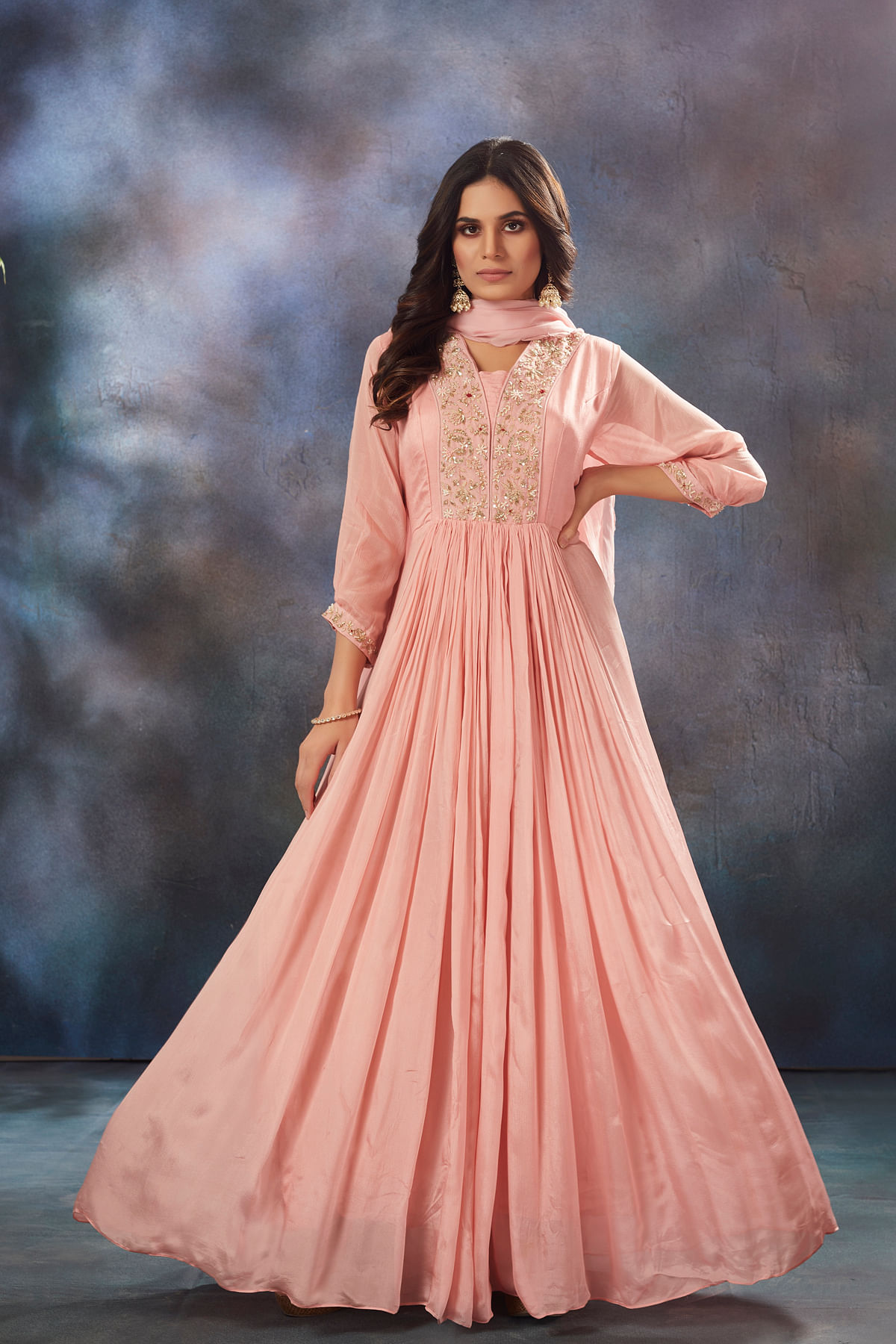 Swagat Violet Salwar Kameez Anarkali Gown DN 5407 at Rs.1600/PER PIECE in  surat offer by Leranath Fashion House