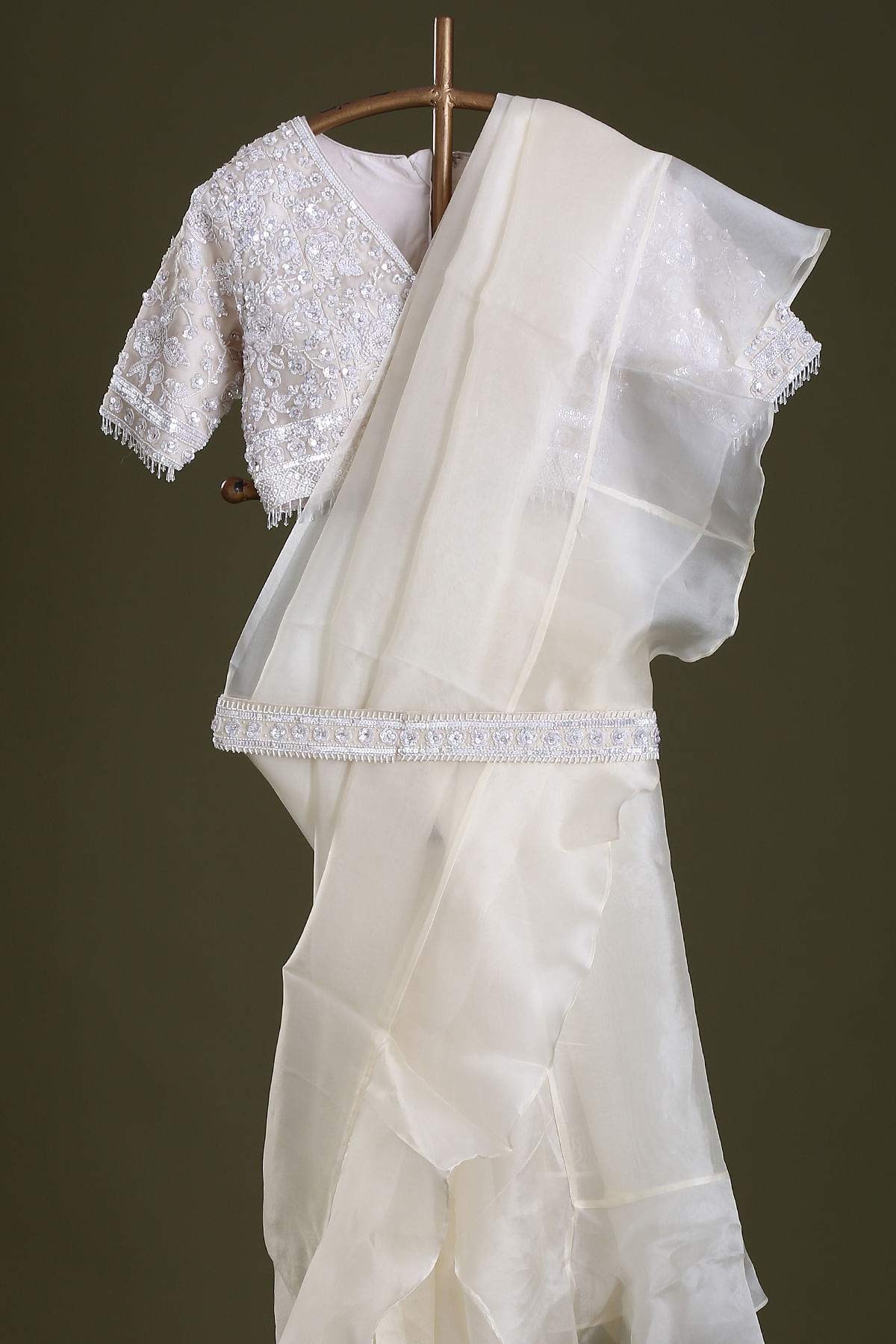 White Organza Saree – Dri By Himadri