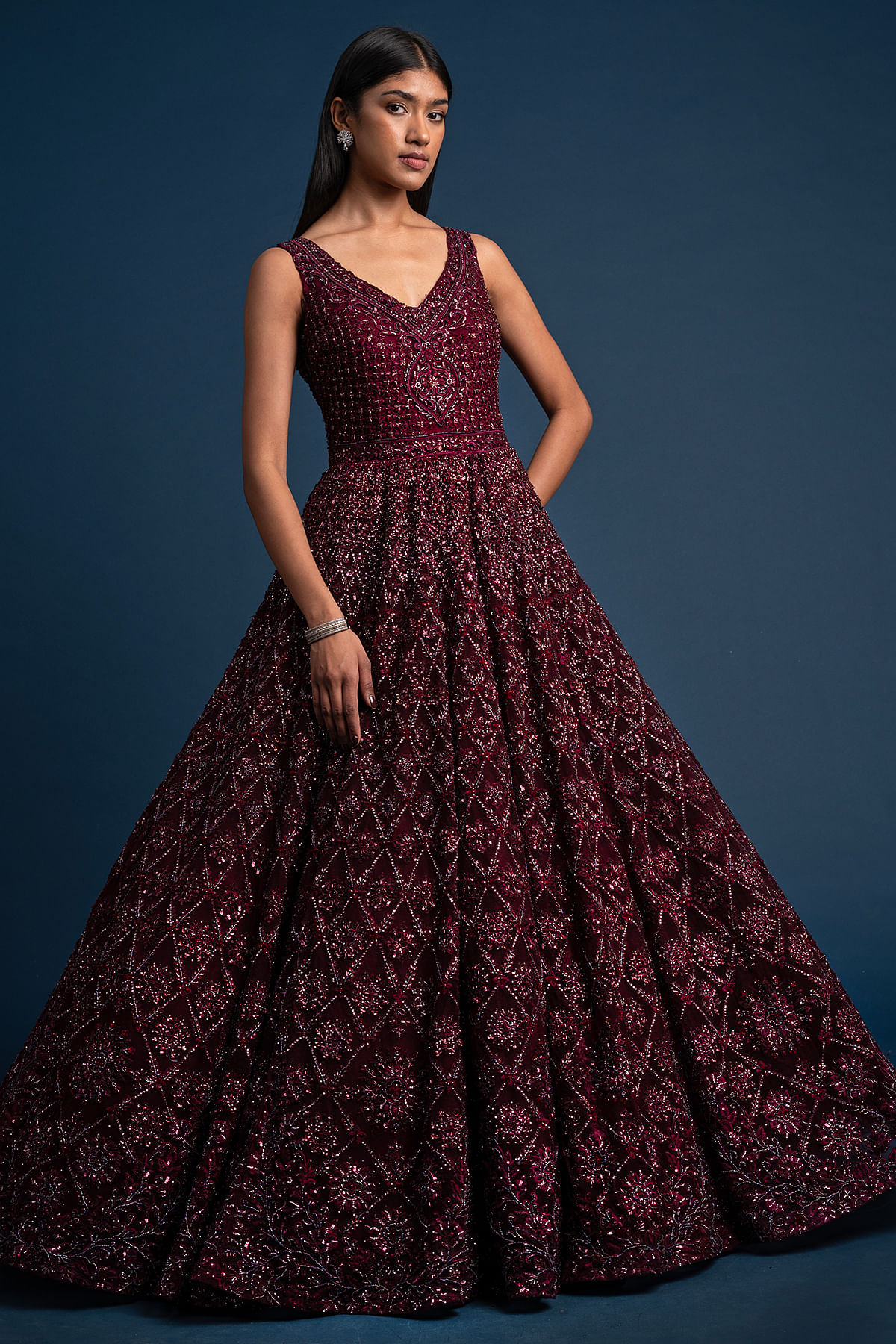 Reception Gown for Women | best party wear gowns online | Apricot Gown