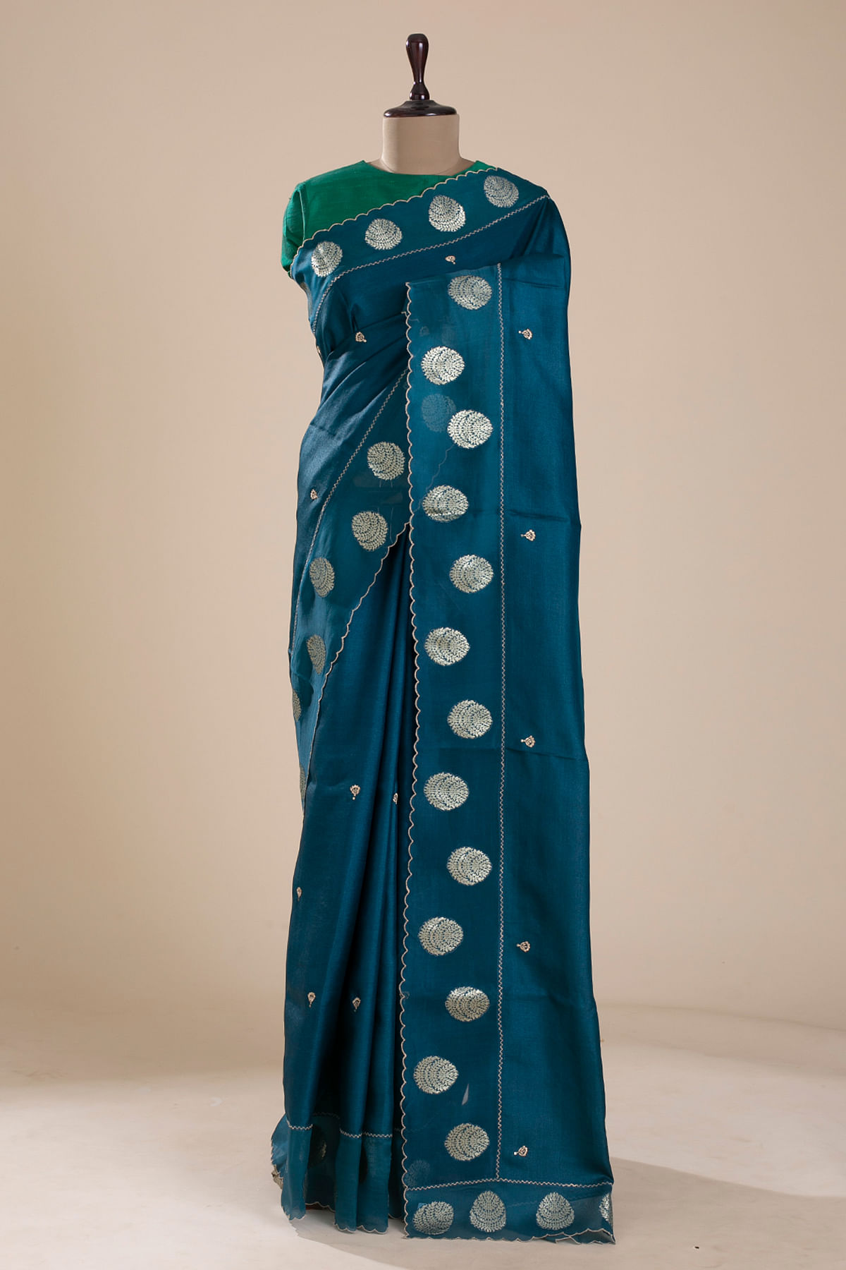 Blue Woven Chattisgarh Pure Tussar Silk Saree | Taneira Online Store