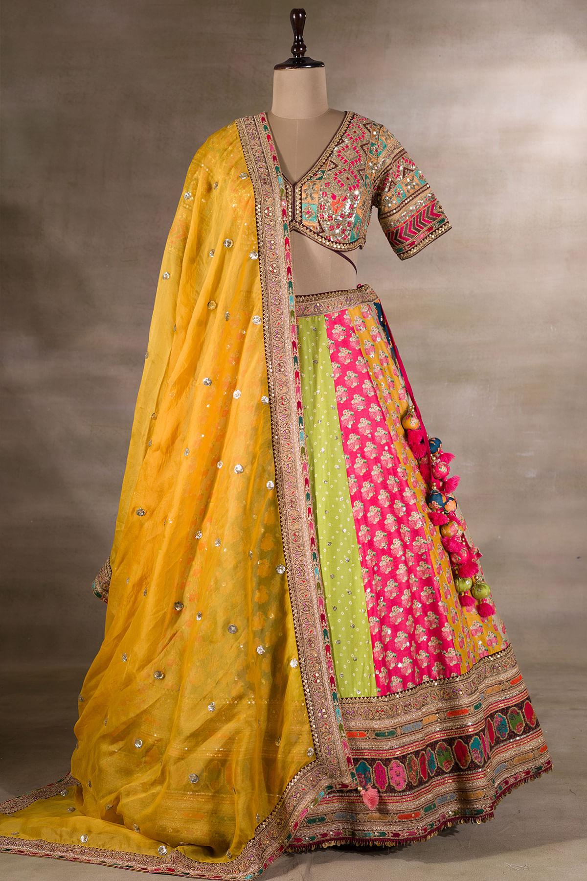 Buy Designer Sarees, Salwar Kameez, Kurtis & Tunic and Lehenga Choli.Grand Multicolor  Lehenga Choli