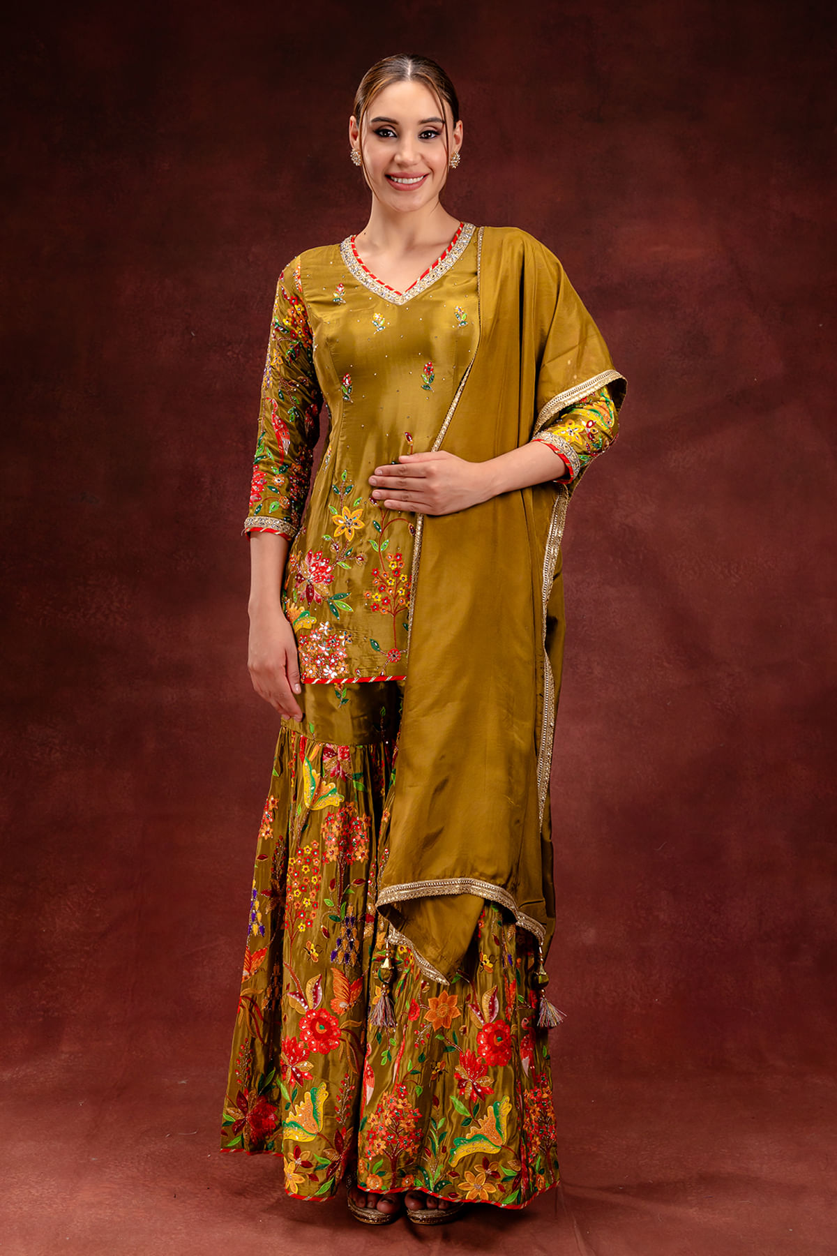 Yellow Sharara Suit