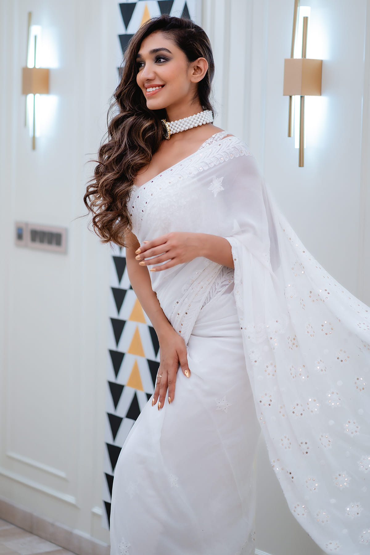 White Designer Saree