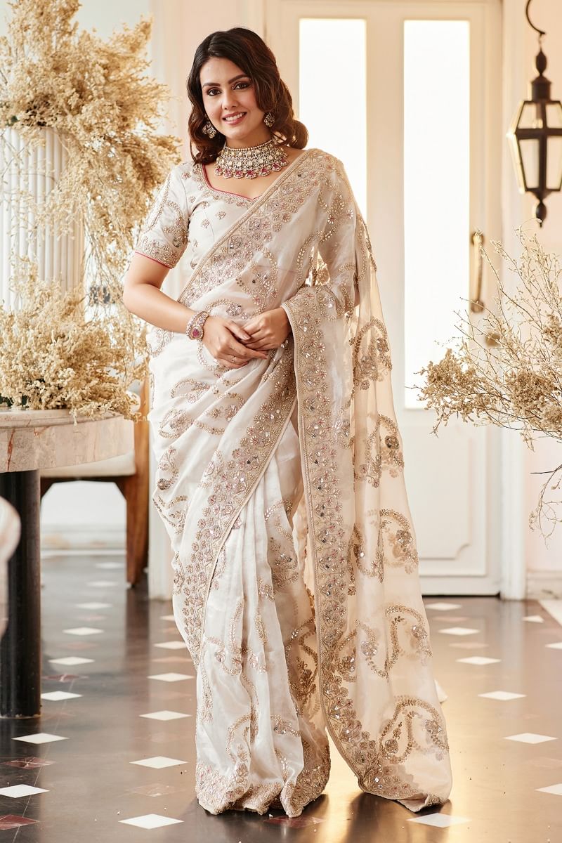 Off White Saree