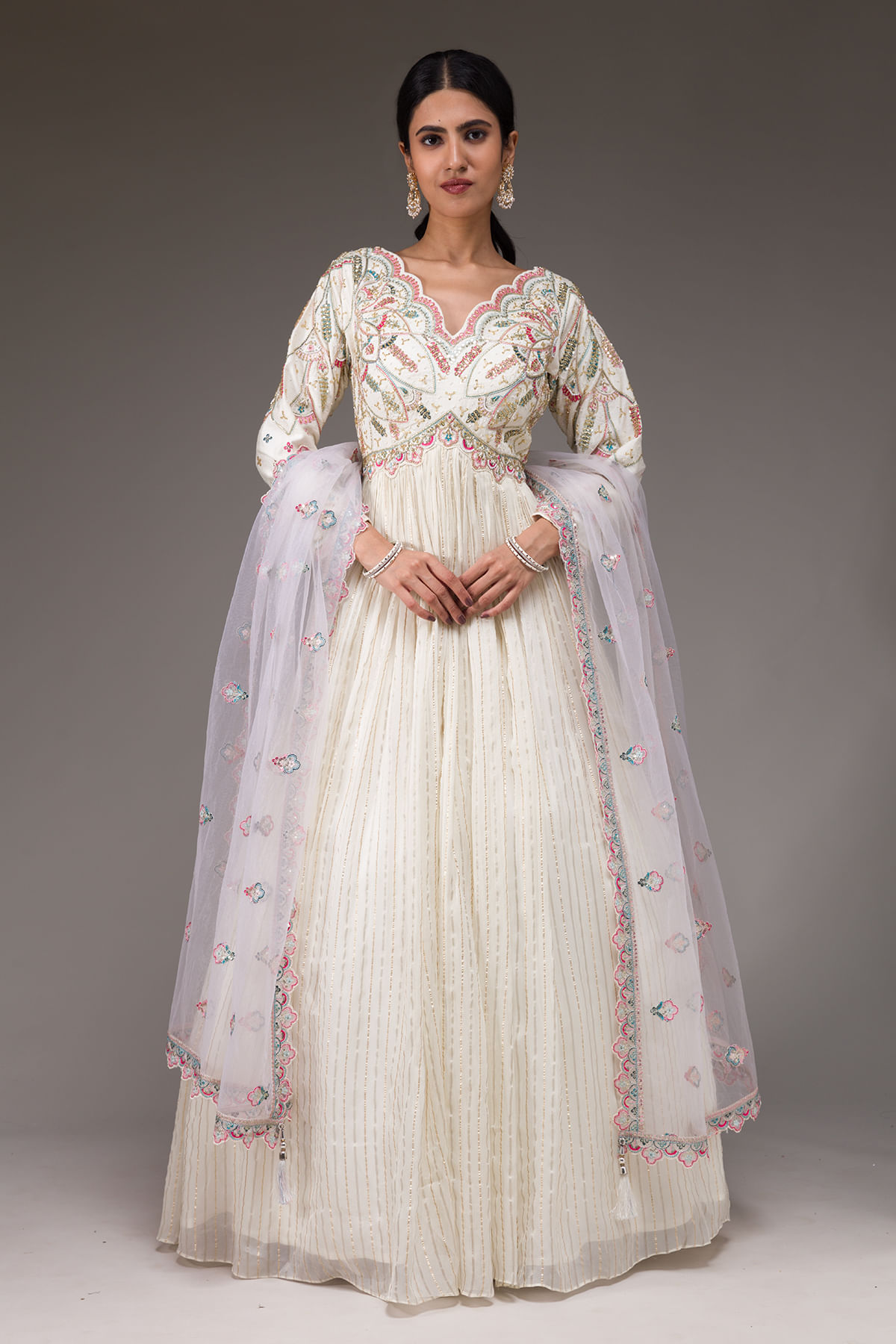 Off White Anarkali Salwar
