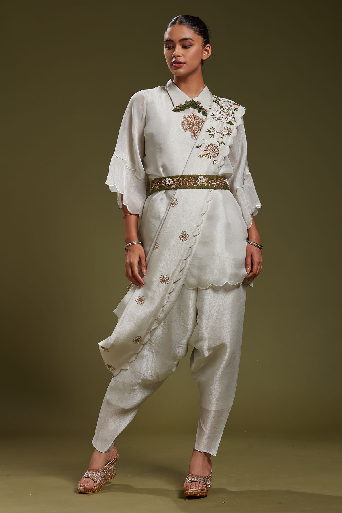 White Party wear Salwar Kameez