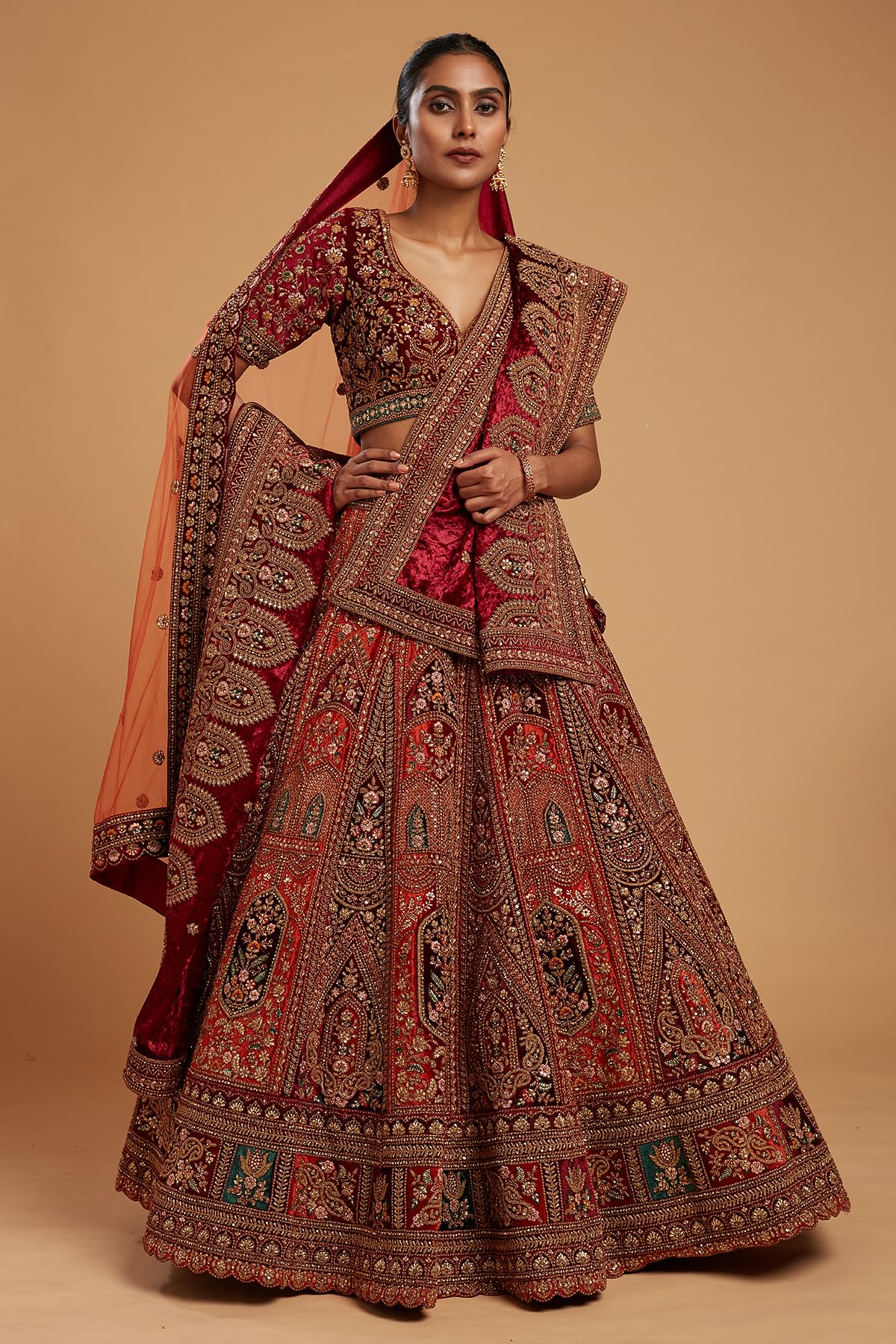 Velvet Lehenga for Wedding