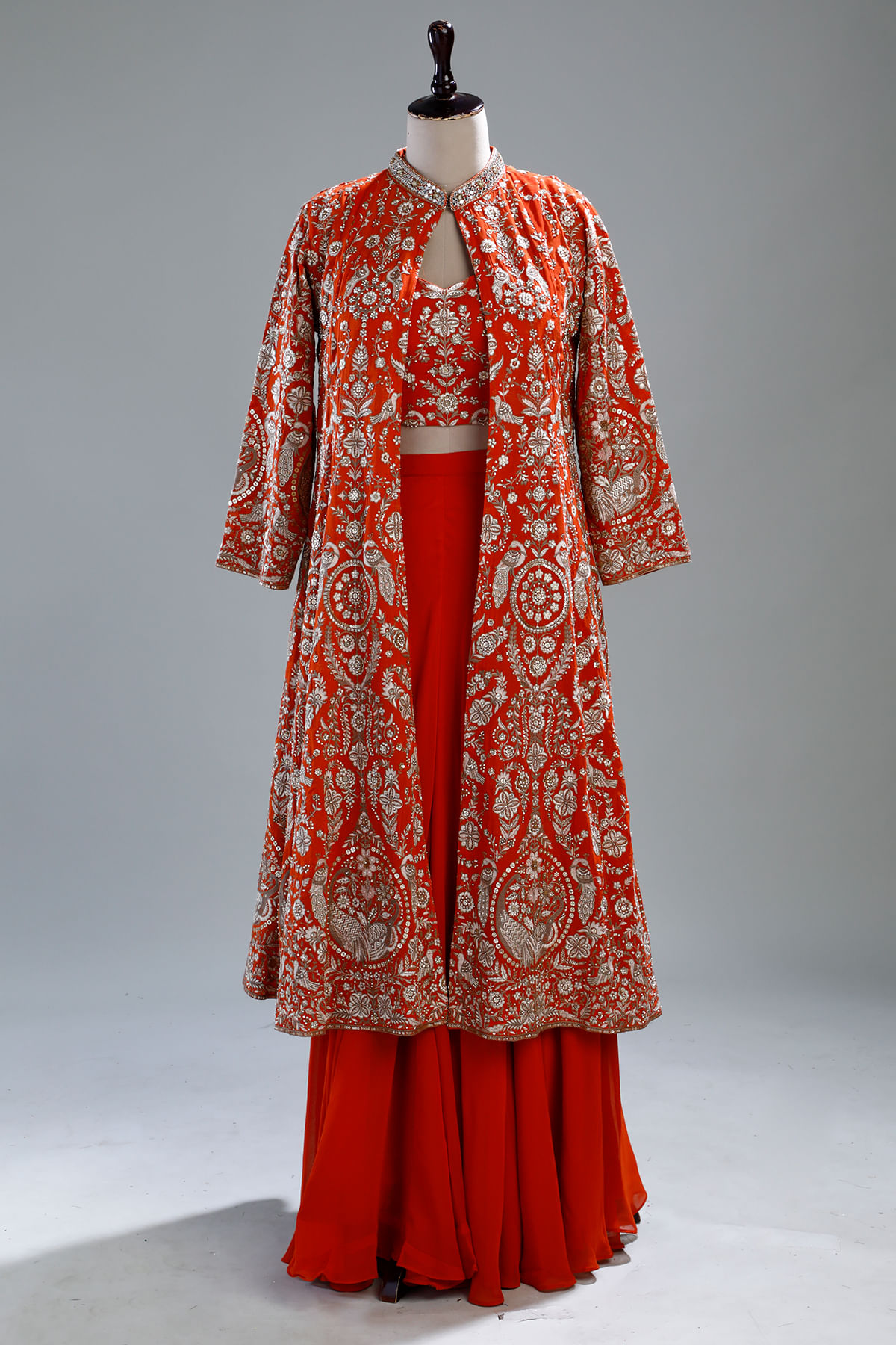 Orange Crop Top Suit