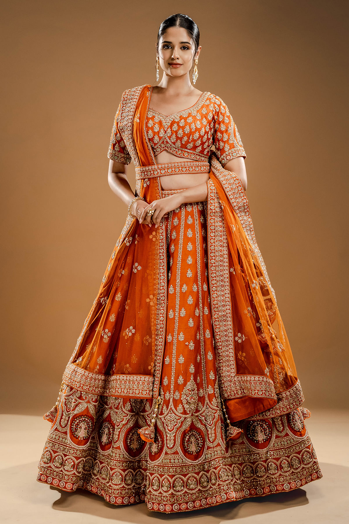 Orange Bridal Lehenga