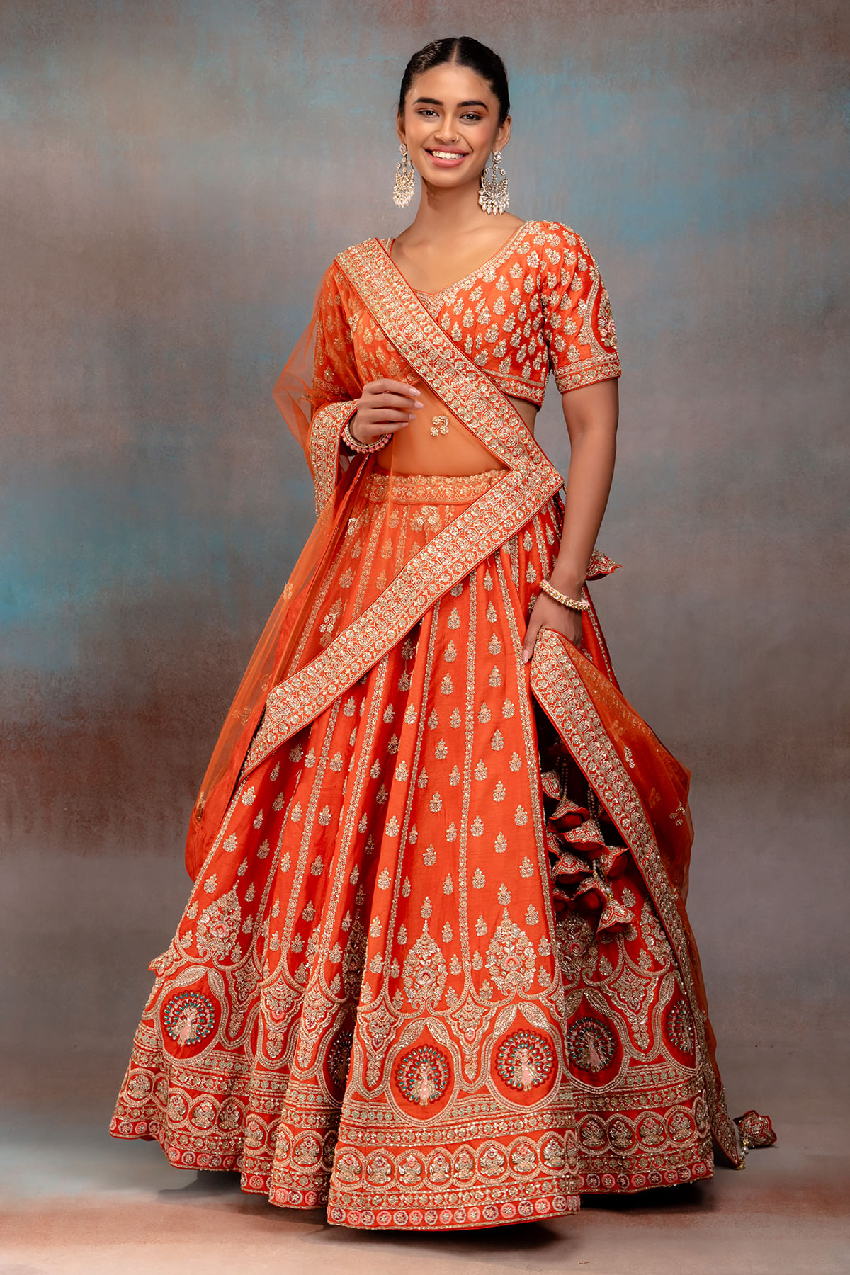 Orange Bridal Lehenga