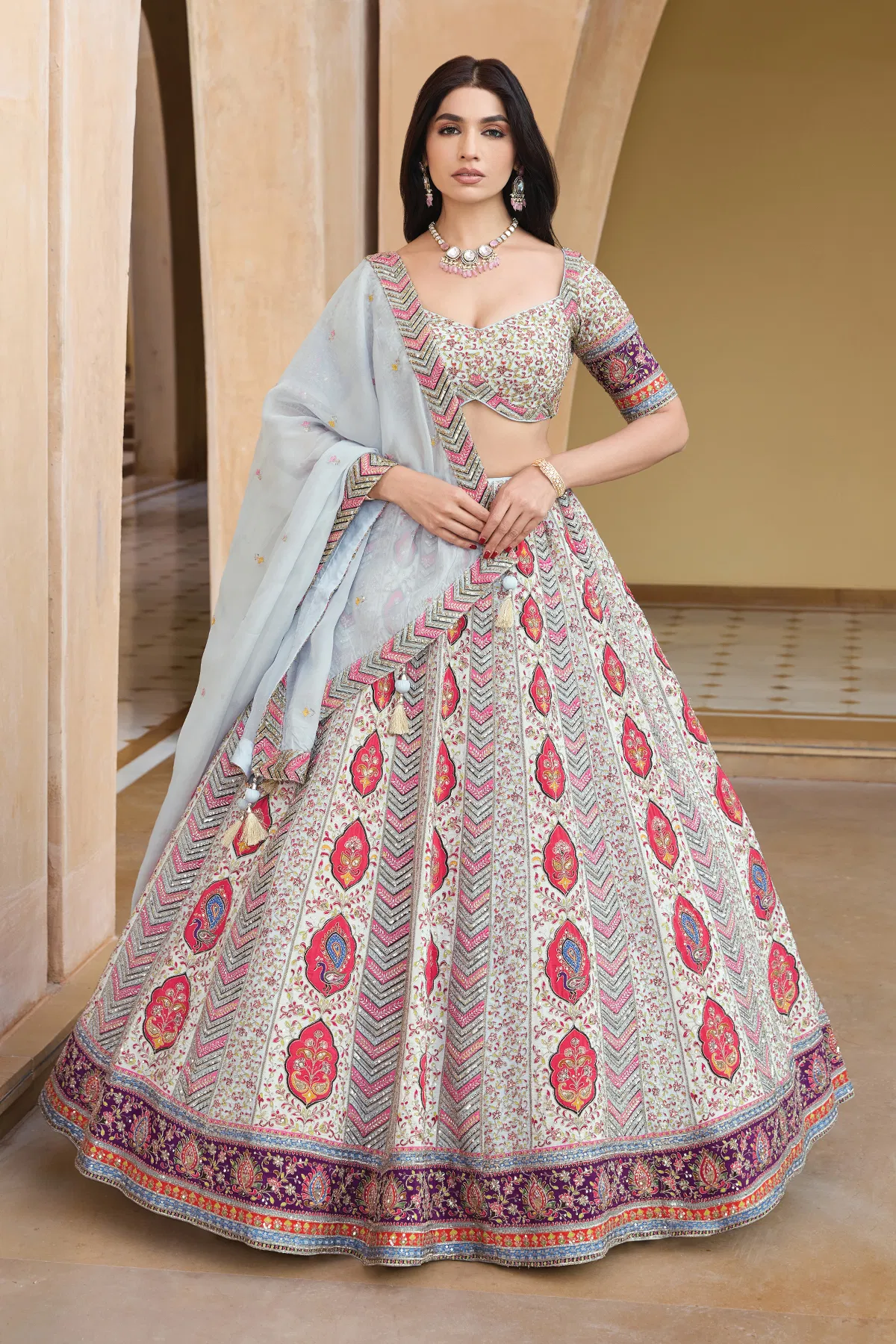 Pale Blue Sangeet Lehenga