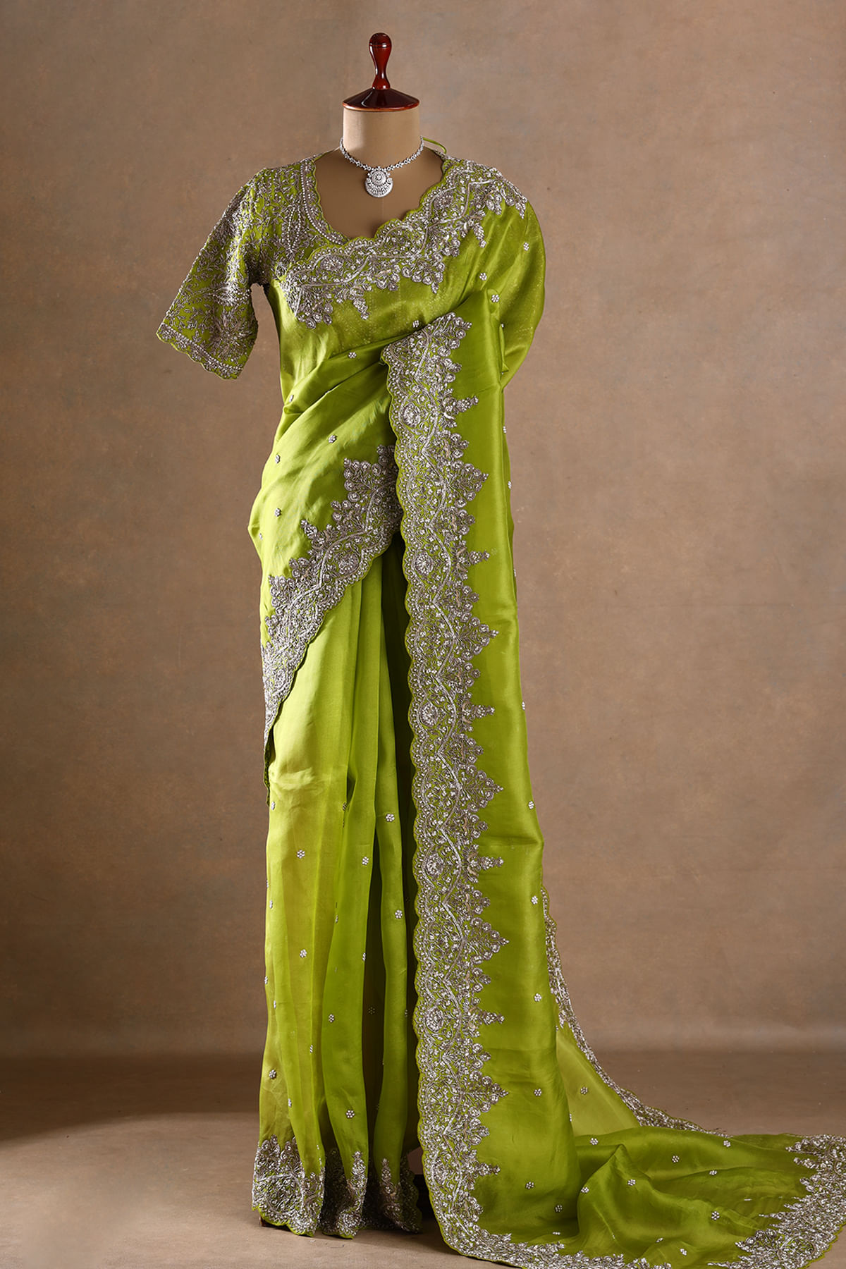 Green Designer Saree