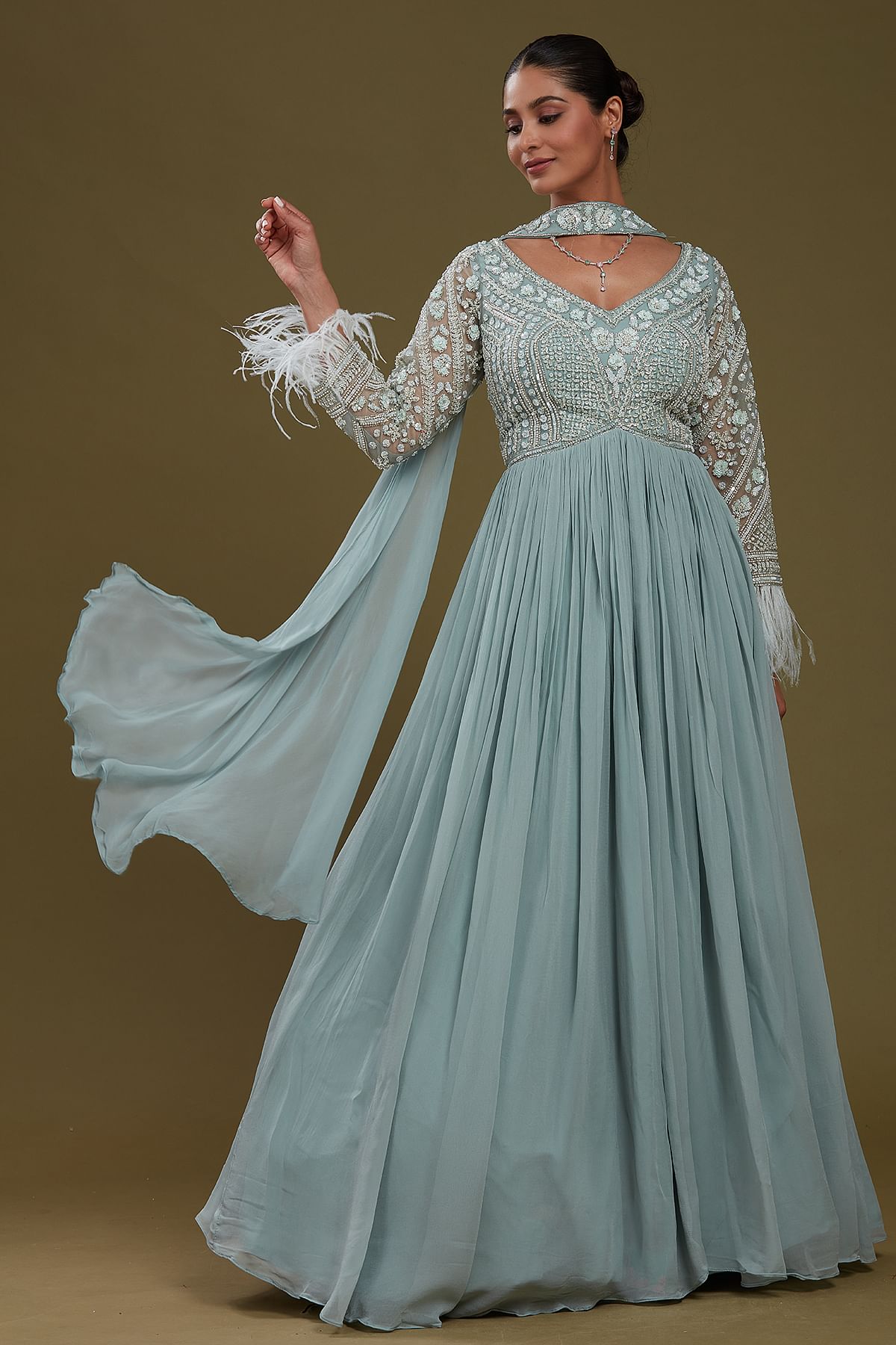 Blue Anarkali Suit for bridesmaids