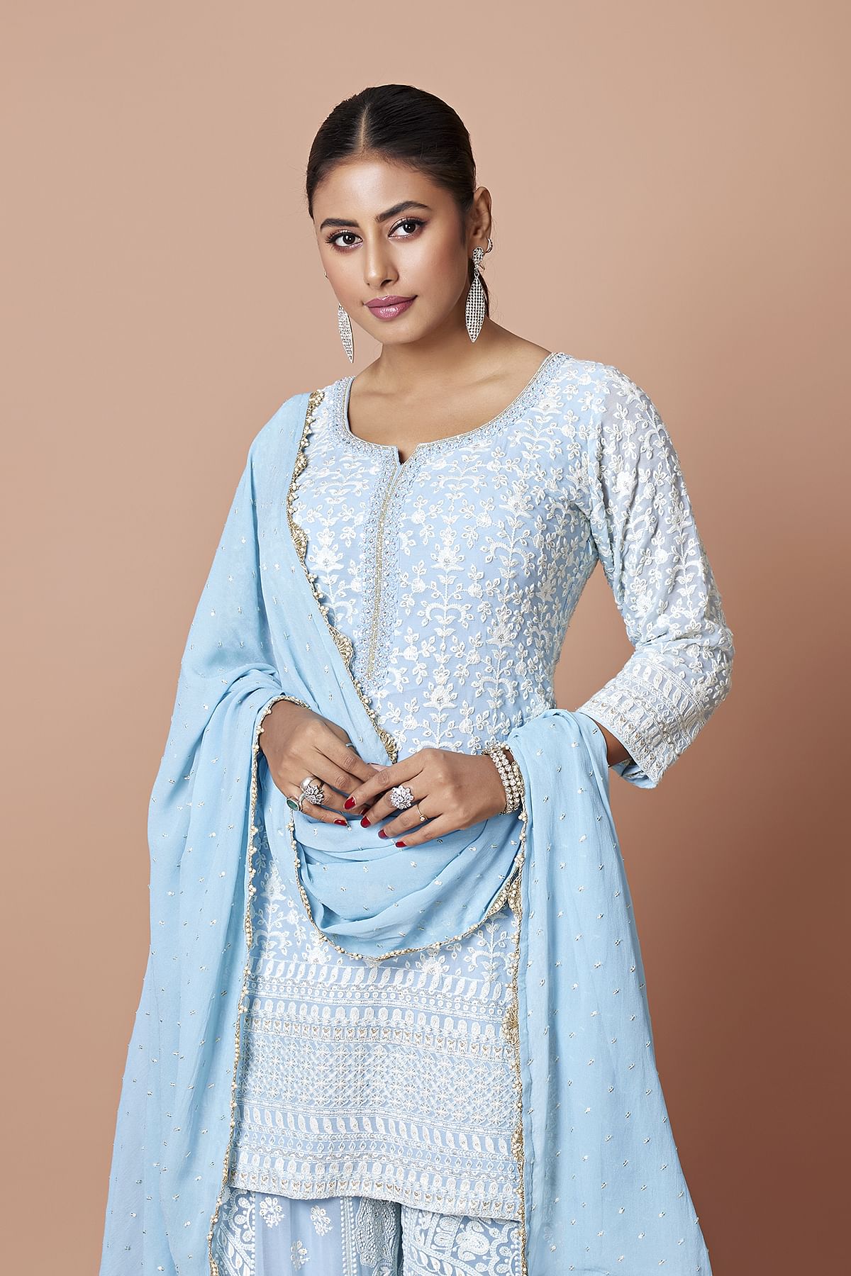 Chikankari palazzo suits best sale